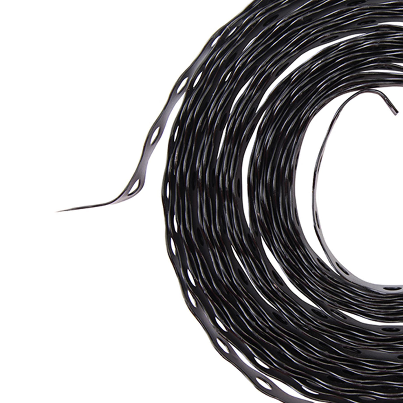 Black Fixing Band Plastic-Coated Galvanised Steel Easy To Bend / Twist 12mmx10M