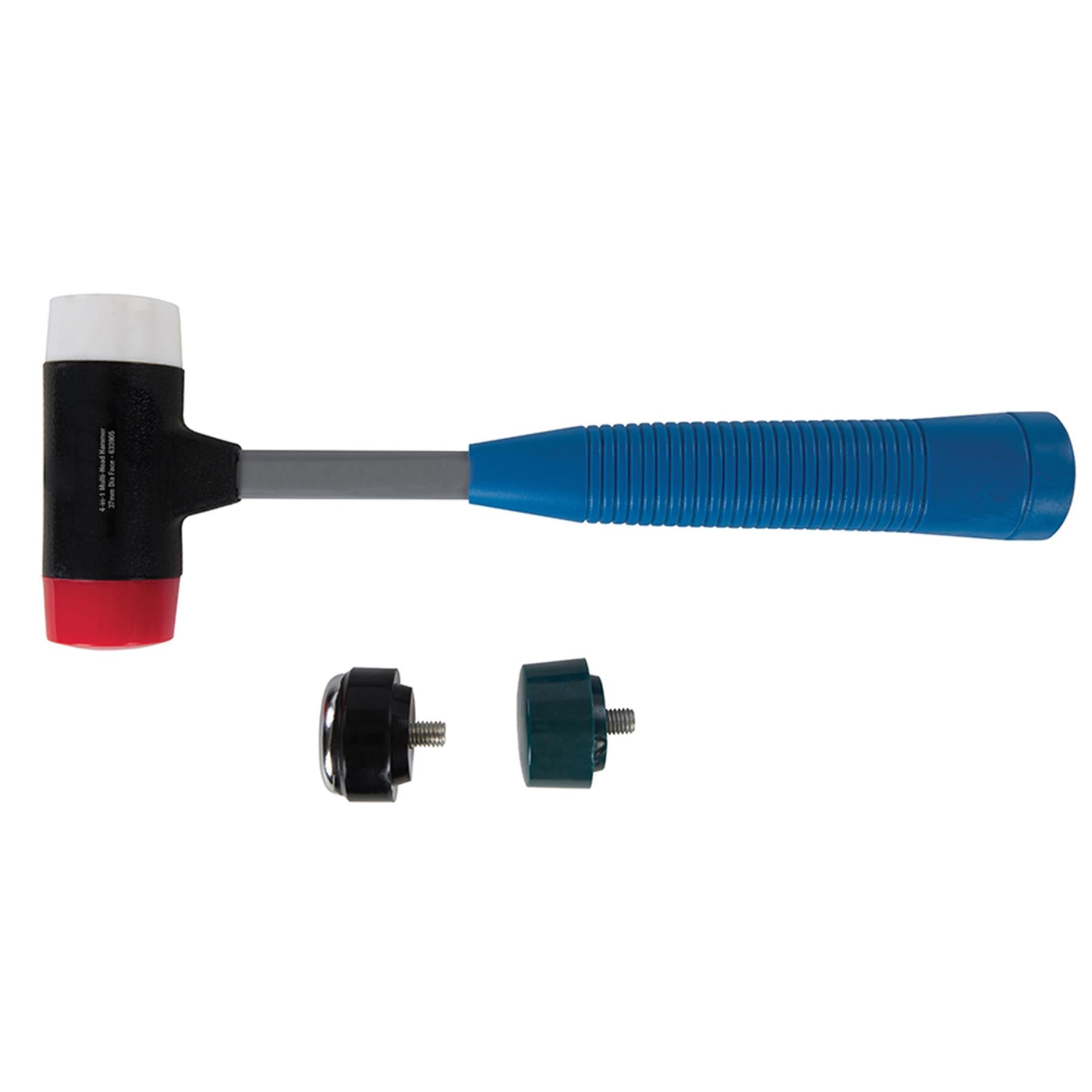 4-In-1 Multi-Head Hammer - 37mm Dia Face Fibreglass Shaft High Shock Absorbency