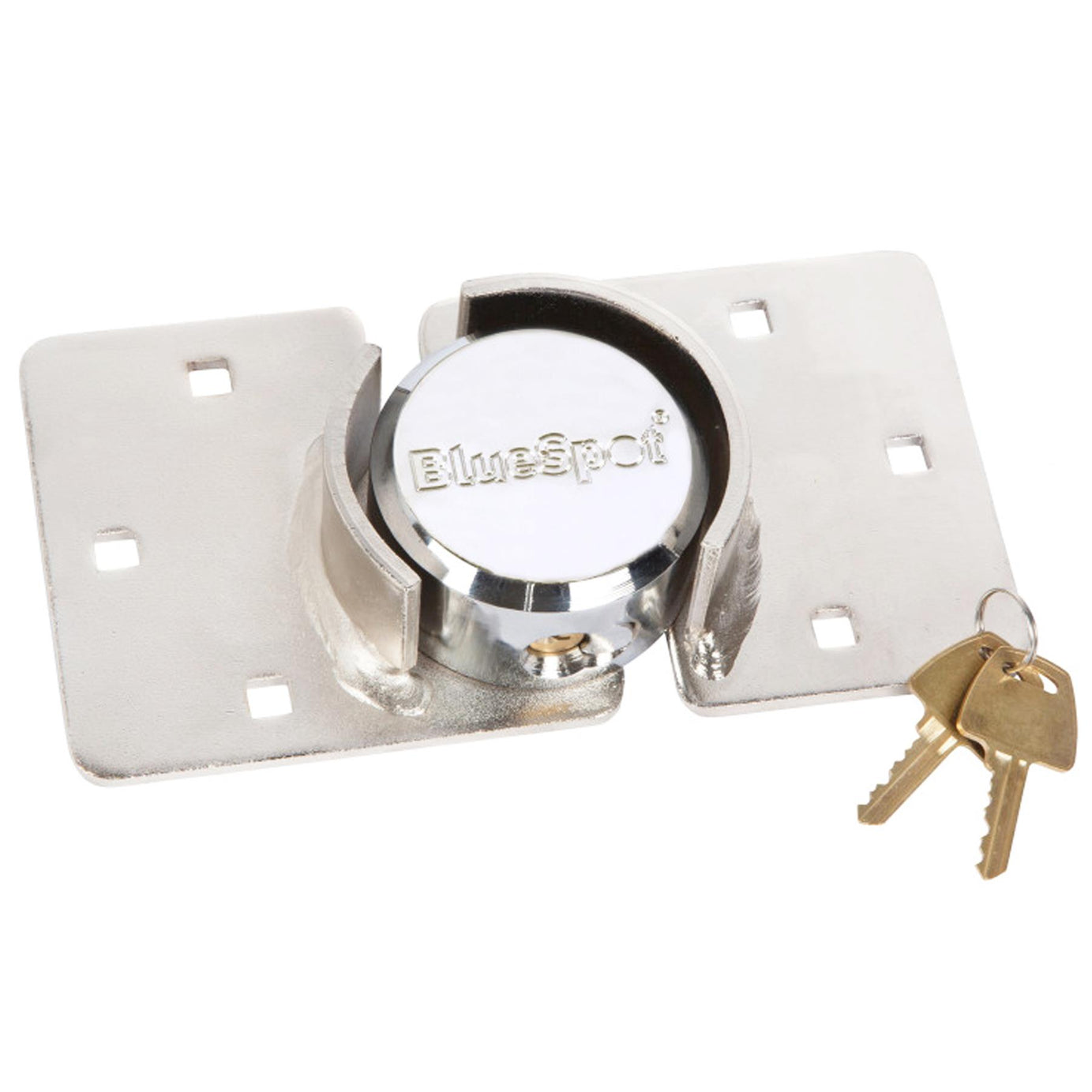 BlueSpot Van Lock Garden Shed 73mm Security Padlock Hasp Set Chrome Plated