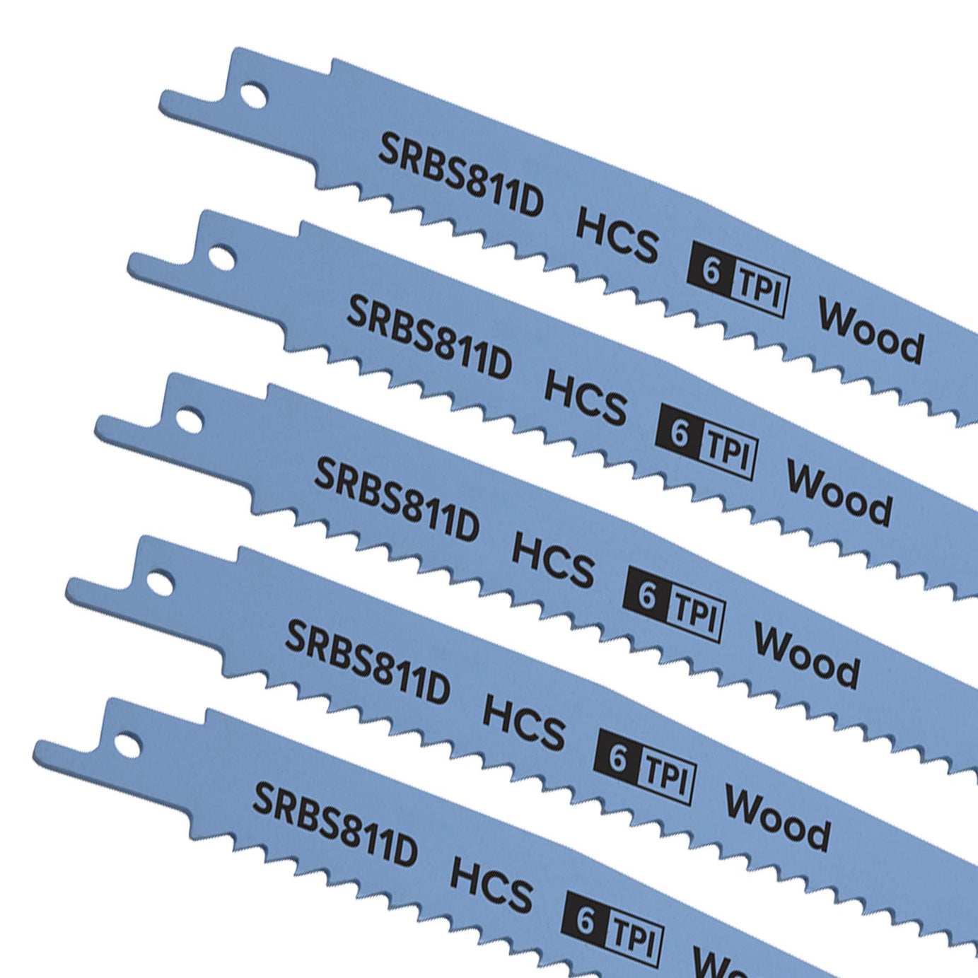 Sealey Reciprocating Saw Blade Clean Wood 200mm 6tpi - Pack of 5