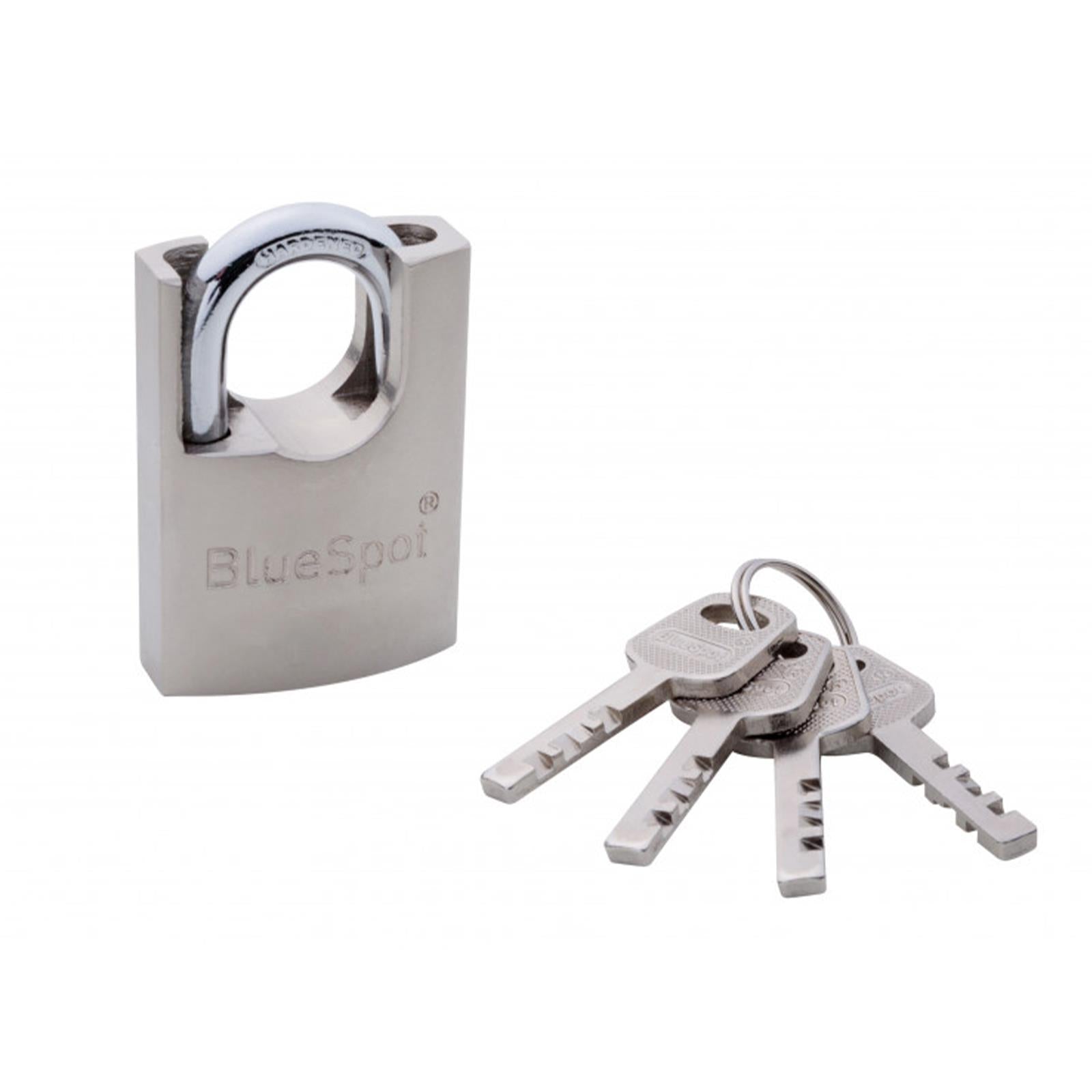 Bluespot 40MM High Security Shrouded Closed Shackle Padlock Steel Chain Lock 4 Keys