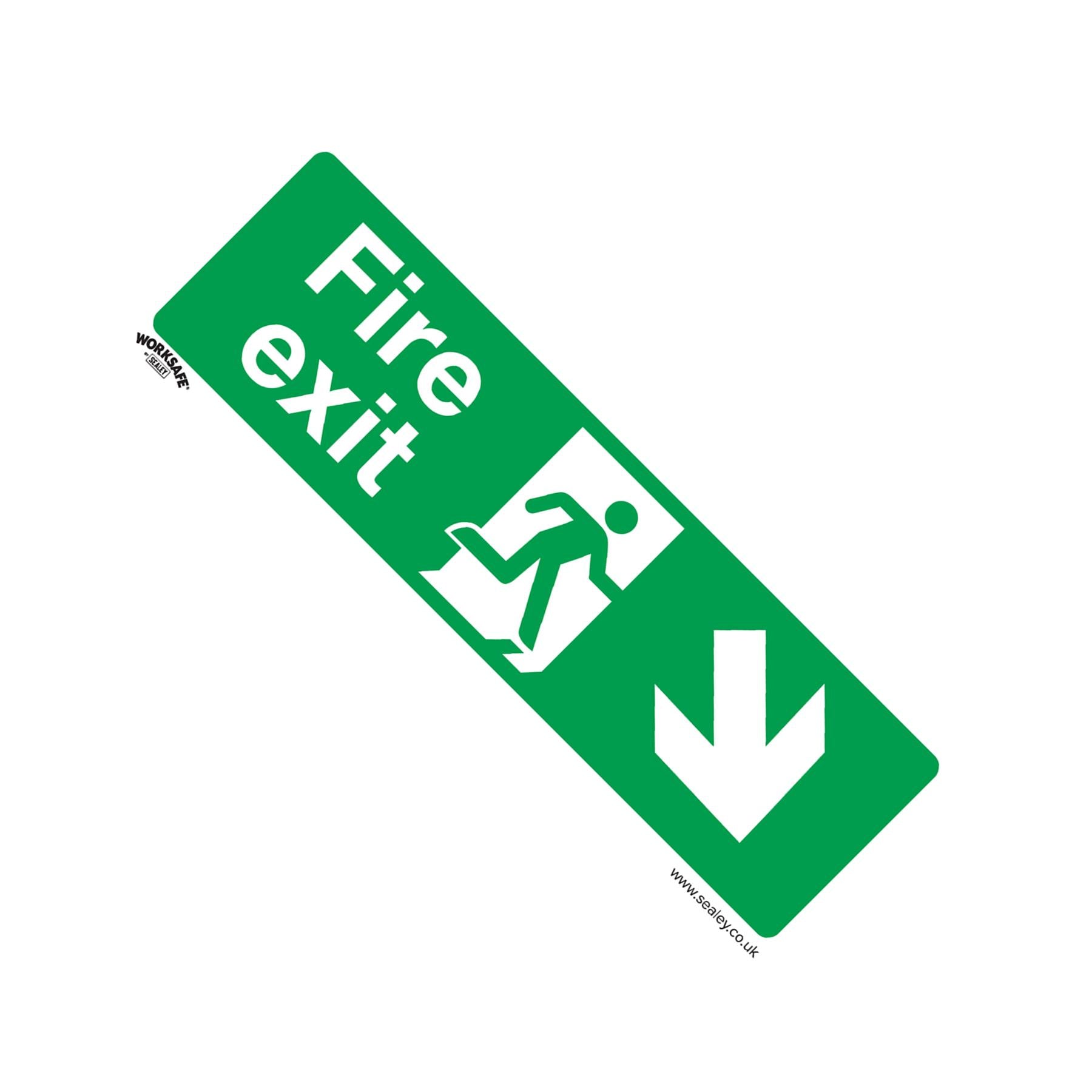 Safe Conditions Safety Sign - Fire Exit (Down Right) - Rigid Plastic