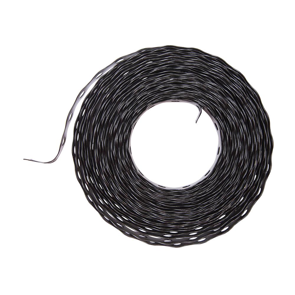 Black Fixing Band Plastic-Coated Galvanised Steel Easy To Bend / Twist 17mmx10M