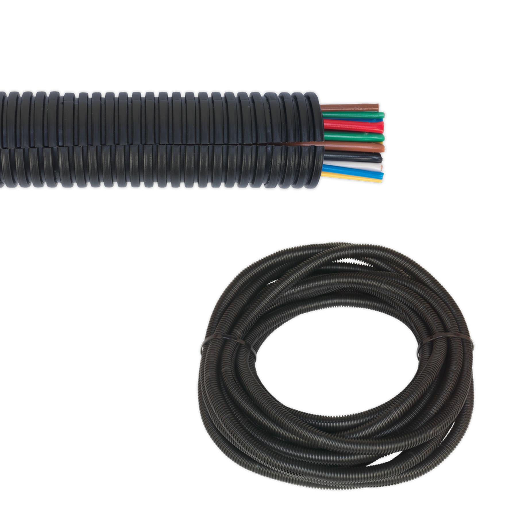 Sealey Convoluted Cable Sleeving Split �17-21mm 10m