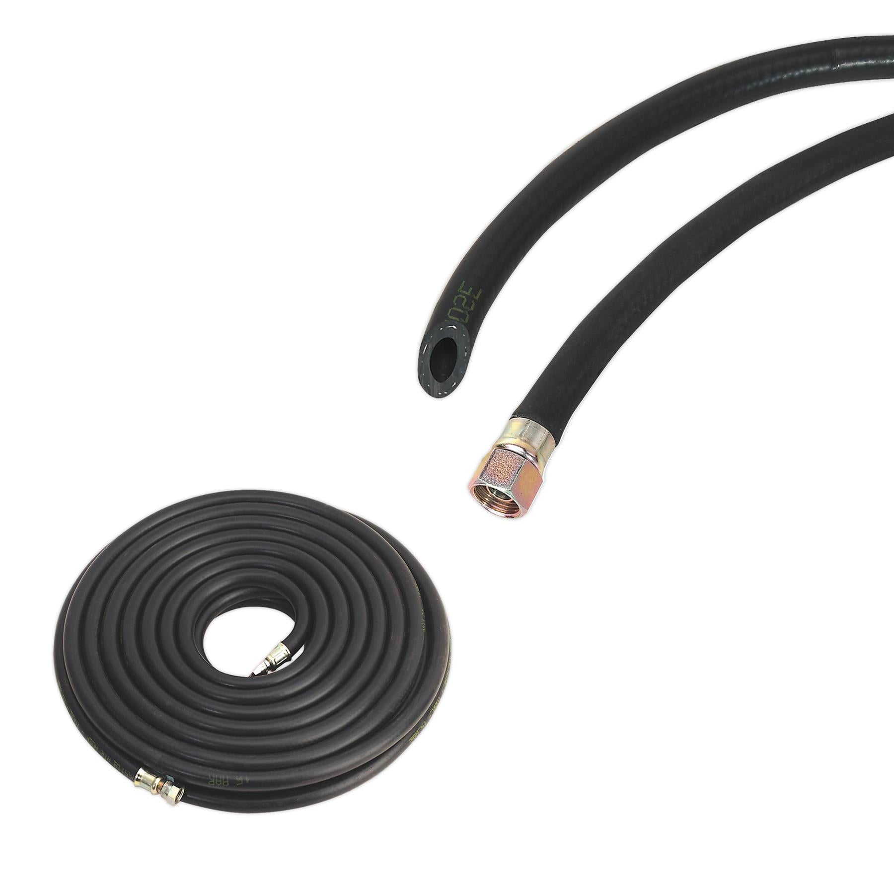 Sealey Heavy Duty Rubber Air Compressor Hose 15m x Ø10mm with 1/4"BSP Unions
