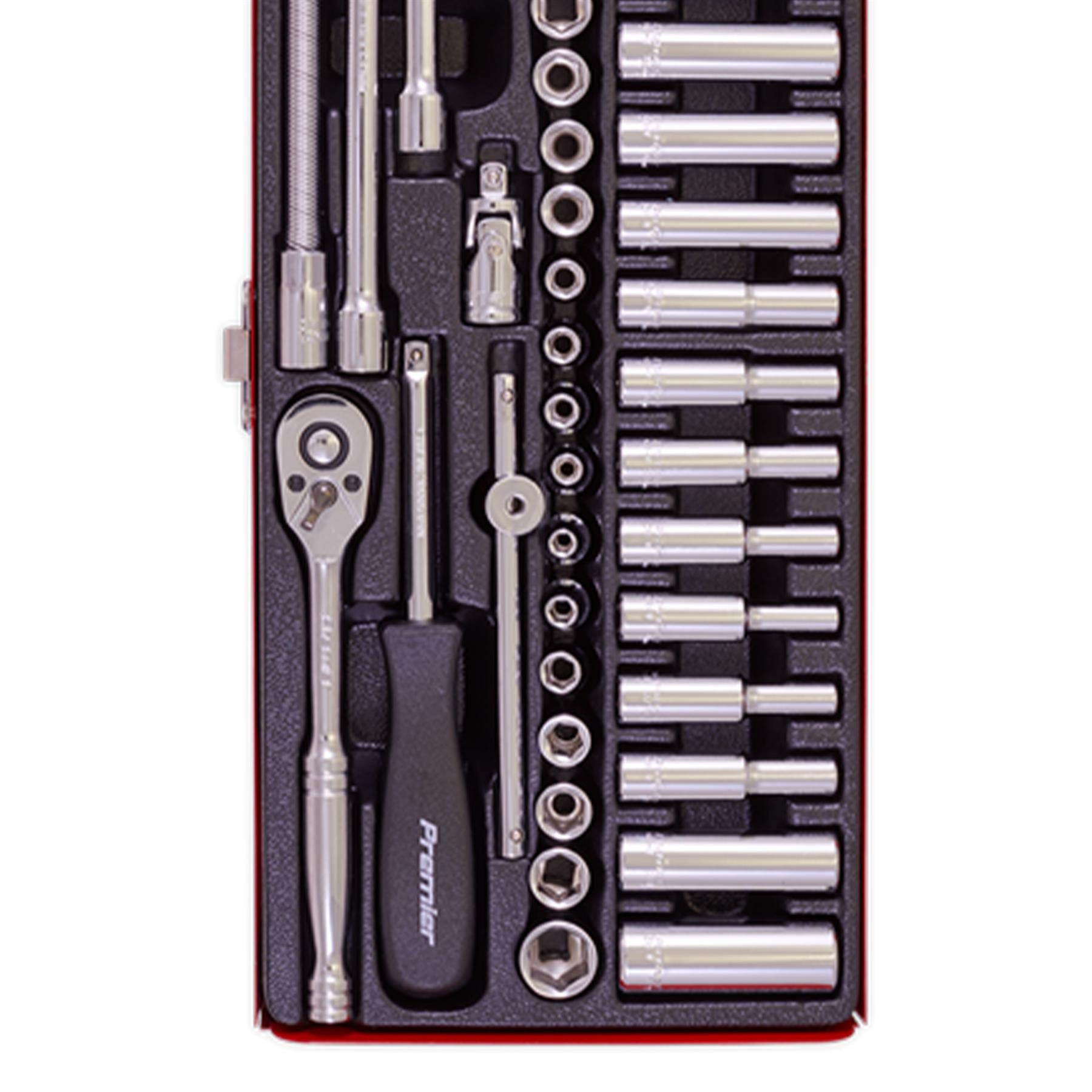 Sealey Socket Set 41pc 1/4"Sq Drive 6pt WallDrive� - Metric/Imperia