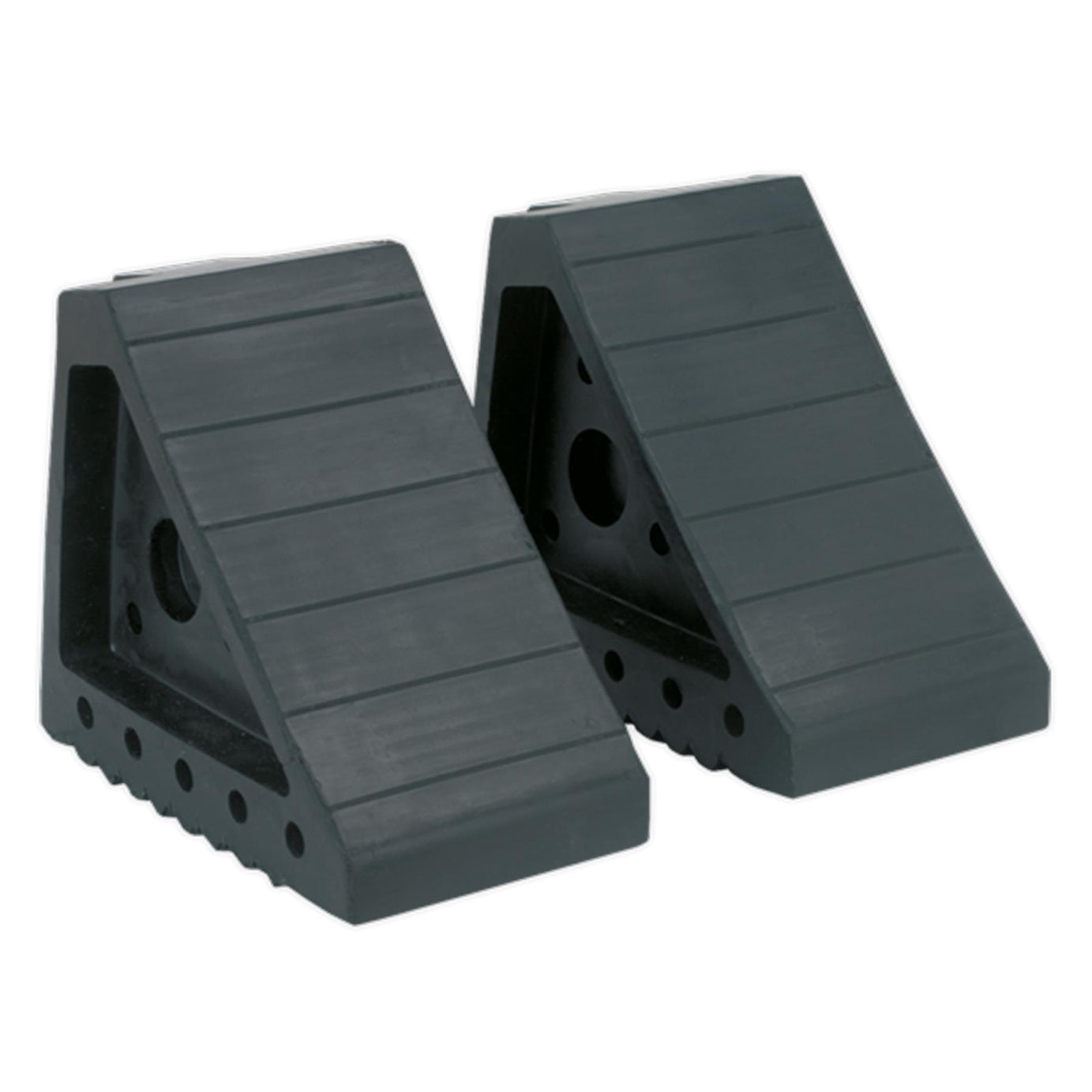 Rubber Wheel Chocks 1.8kg - Pair wheel chocks Sealey