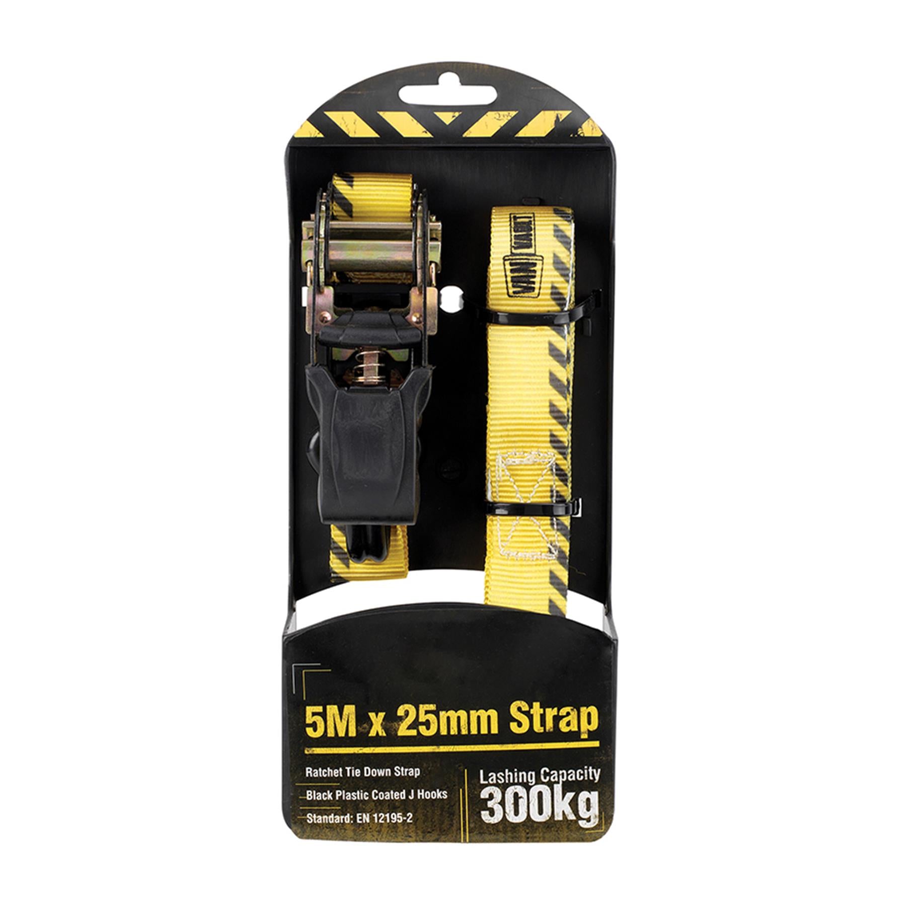 Van Vault Ratchet Strap 5m x 25mm Black Metal Clasp