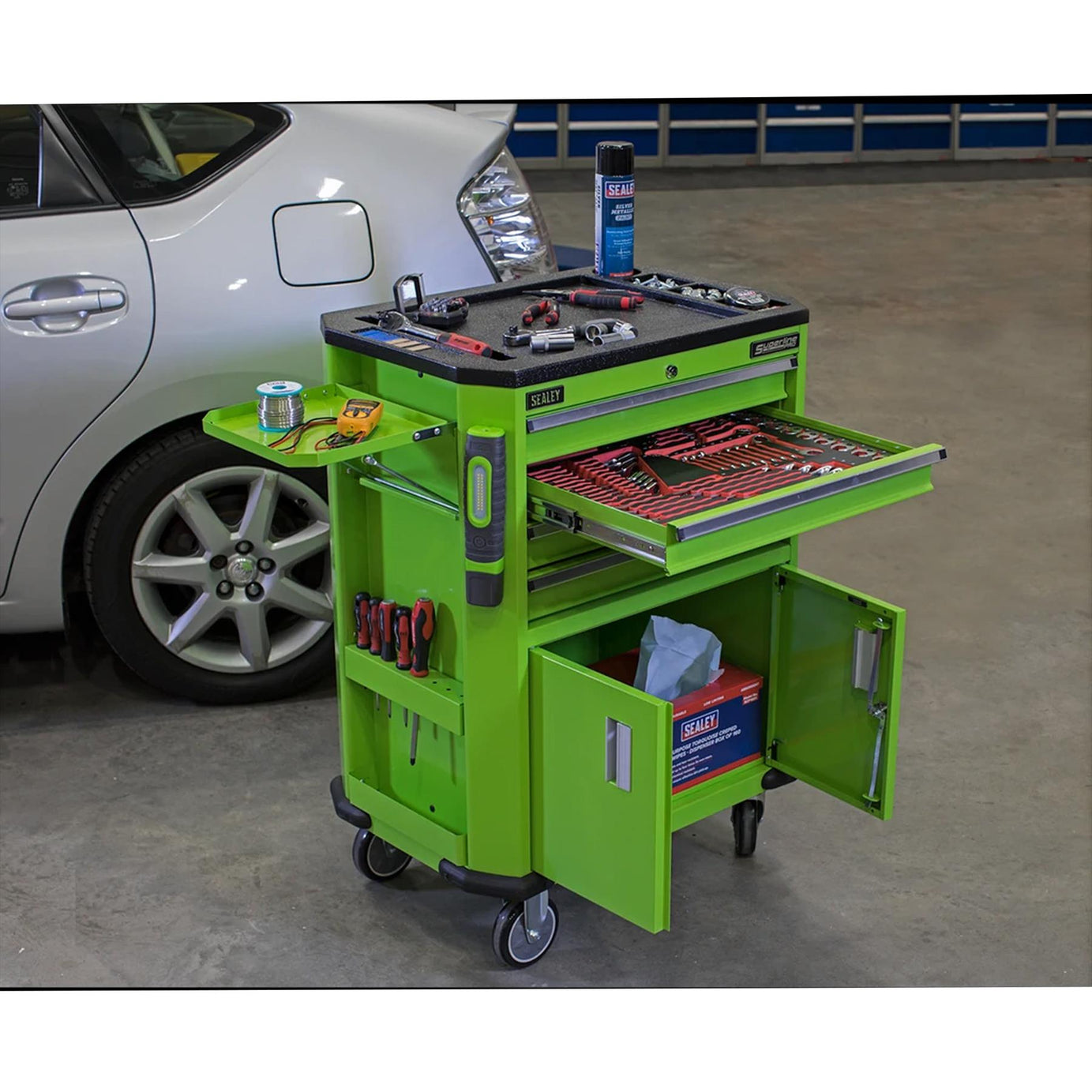 Sealey Tool Trolley with 4 Drawers & 2 Door Cupboard