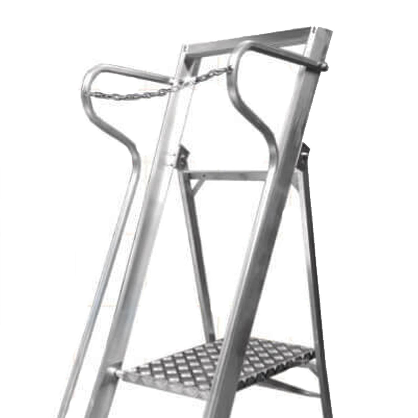 Dapetz PRo 3 Tread Aluminium Wide Platform Step Ladder 1.98m, With Handrail