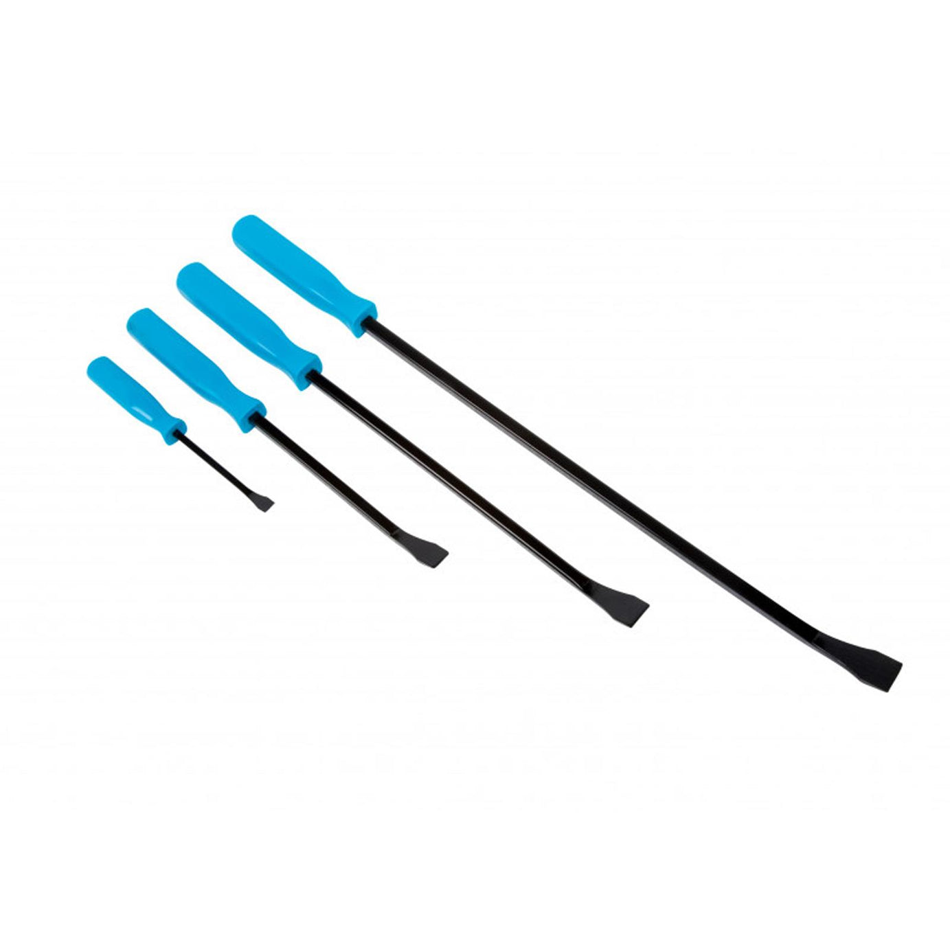 BlueSpot 4Pce Heavy Duty Pry Bar Set Wrecking Crow Bar 200 300 450 & 600mm PVC Handle