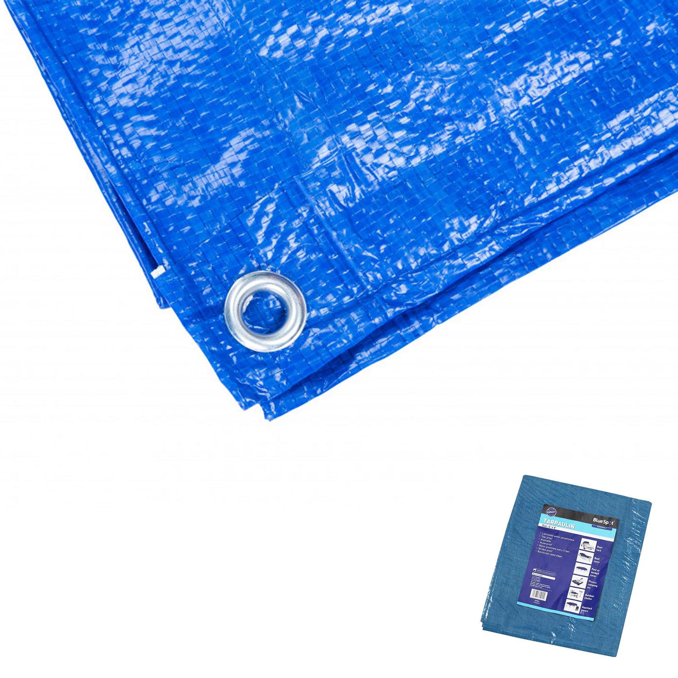 Bluespot 1.8m X 1.2m Waterproof Tarpaulin Tarp Ground Sheet Light Weight Camping