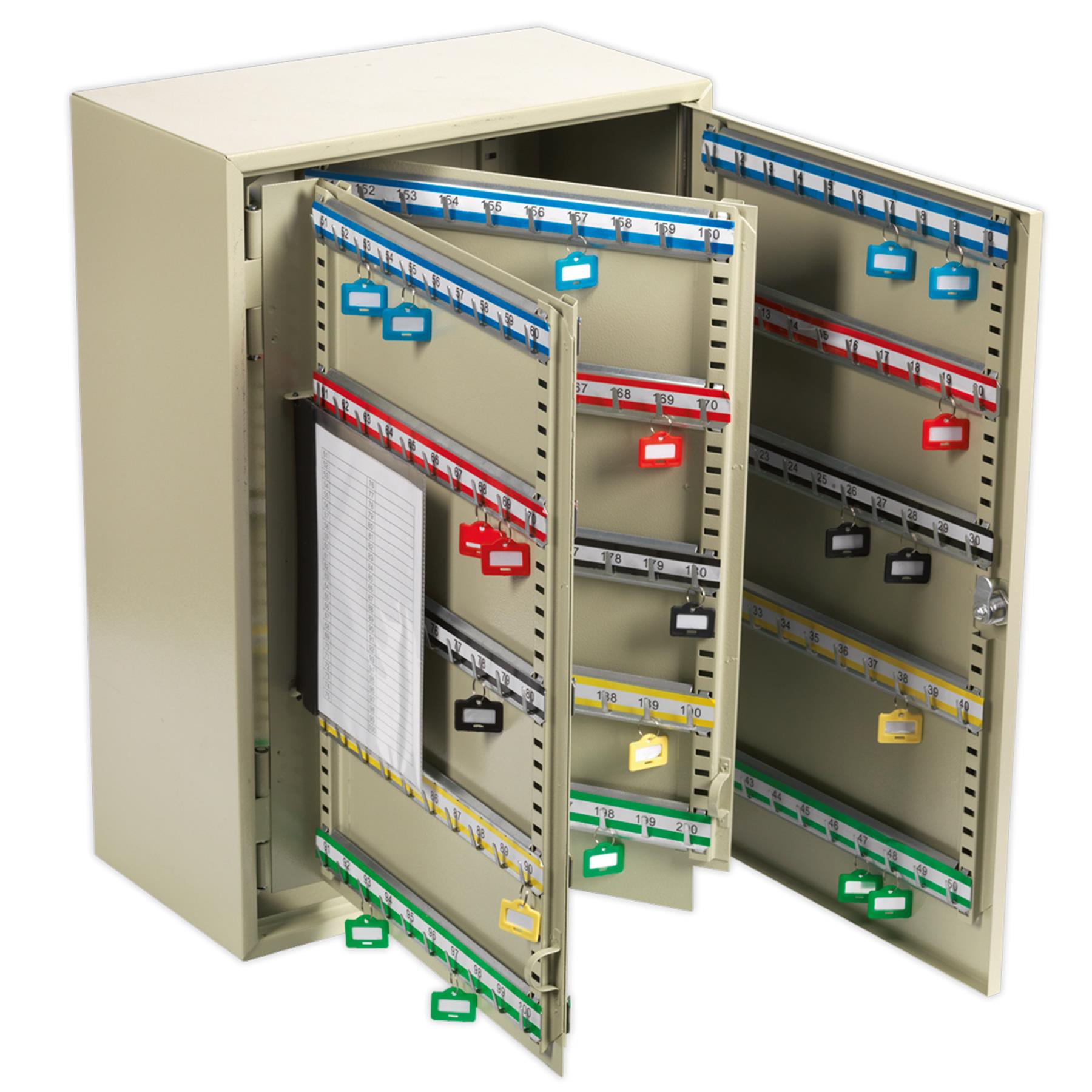 Sealey Key Cabinet 300 Key Capacity  Steel construction with two keys.
