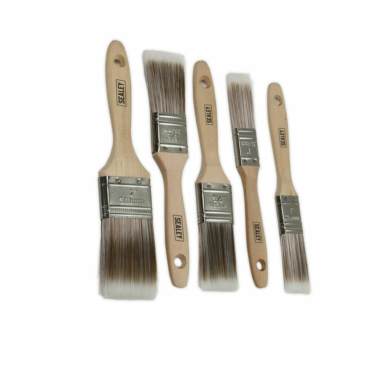 Sealey Wooden Handle Paint Brush Set 5pc