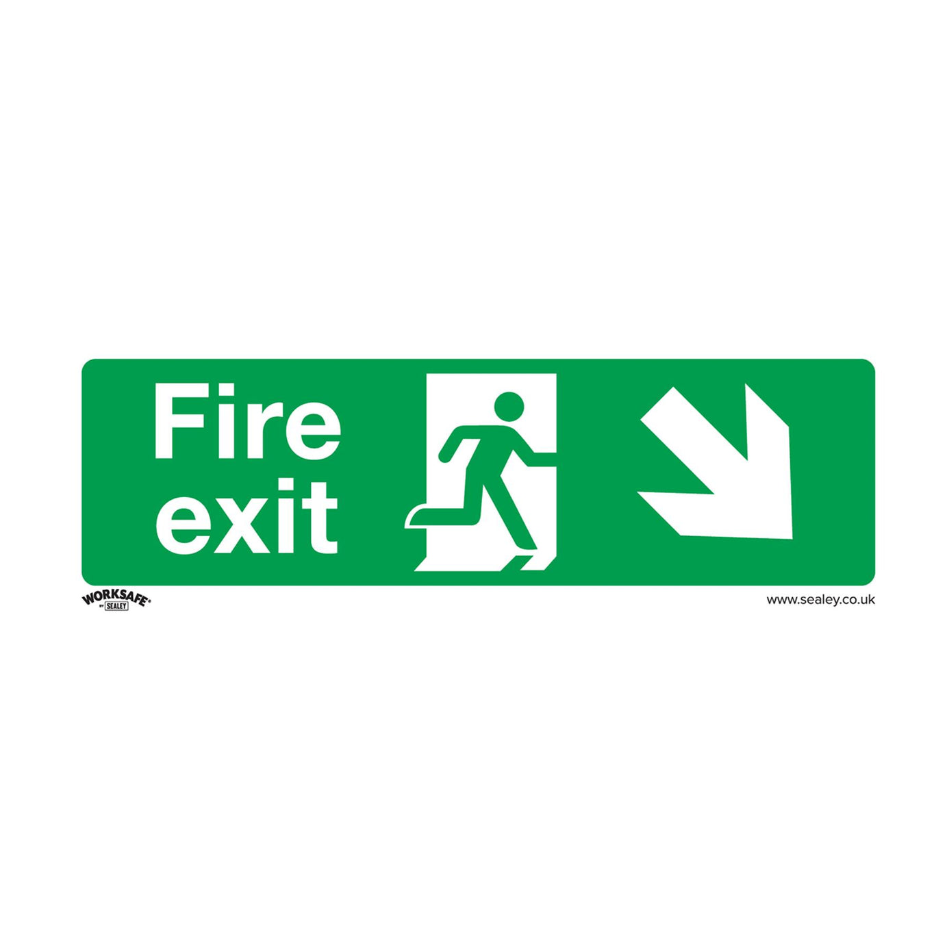 Safe Conditions Safety Sign - Fire Exit (Down Right) - Rigid Plastic