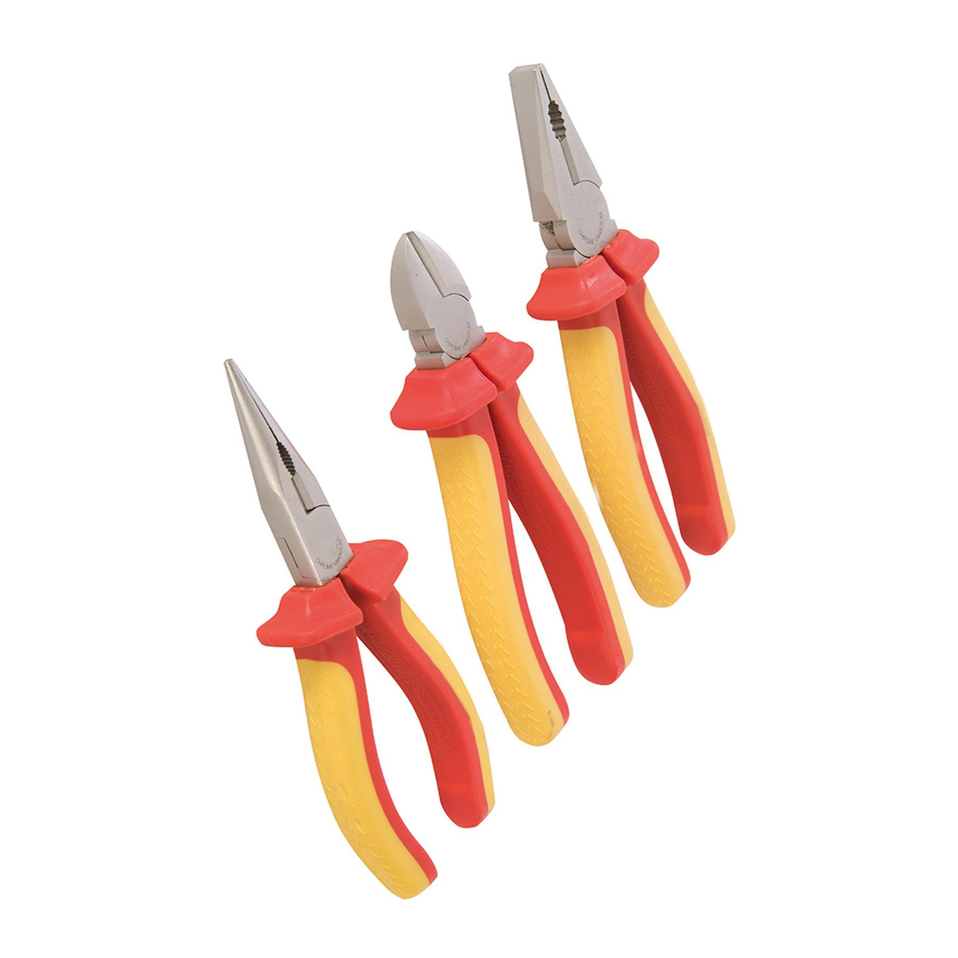 3pc Expert Electrician VDE Plier Set Insulated Long Nose Side Cutter Combination