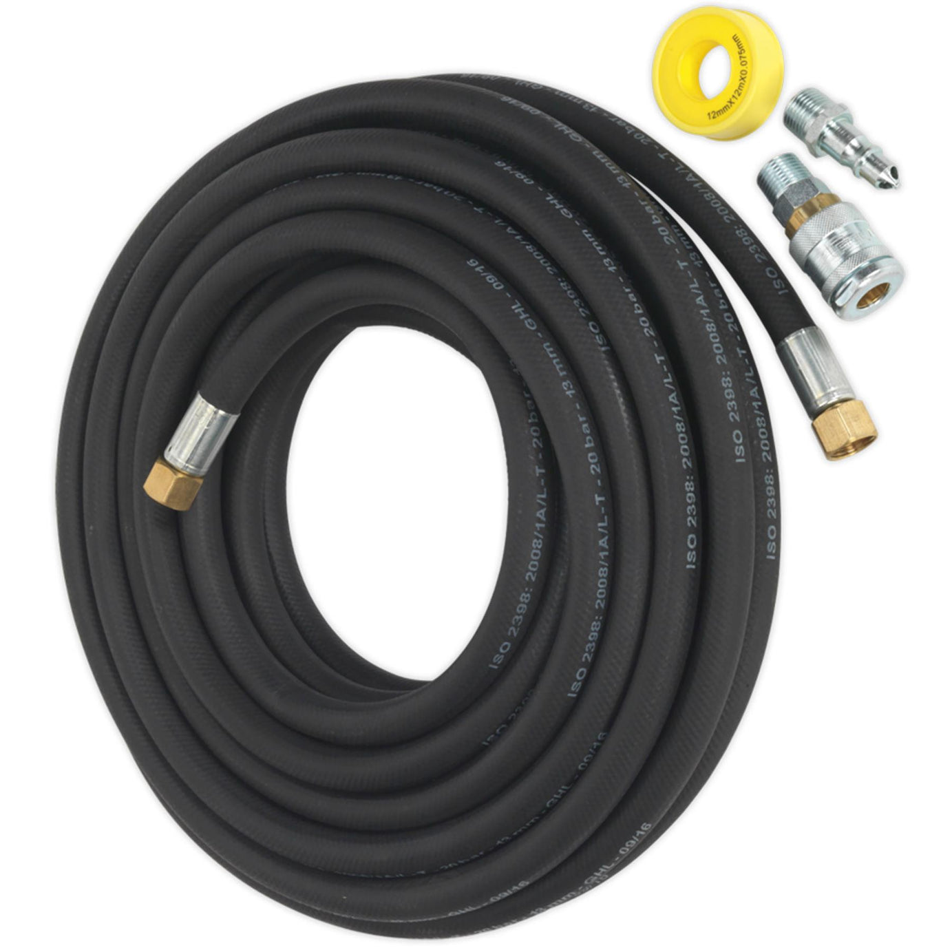 Sealey Air Hose Kit 15m x 13mm High Flow With 100 Series Adaptors