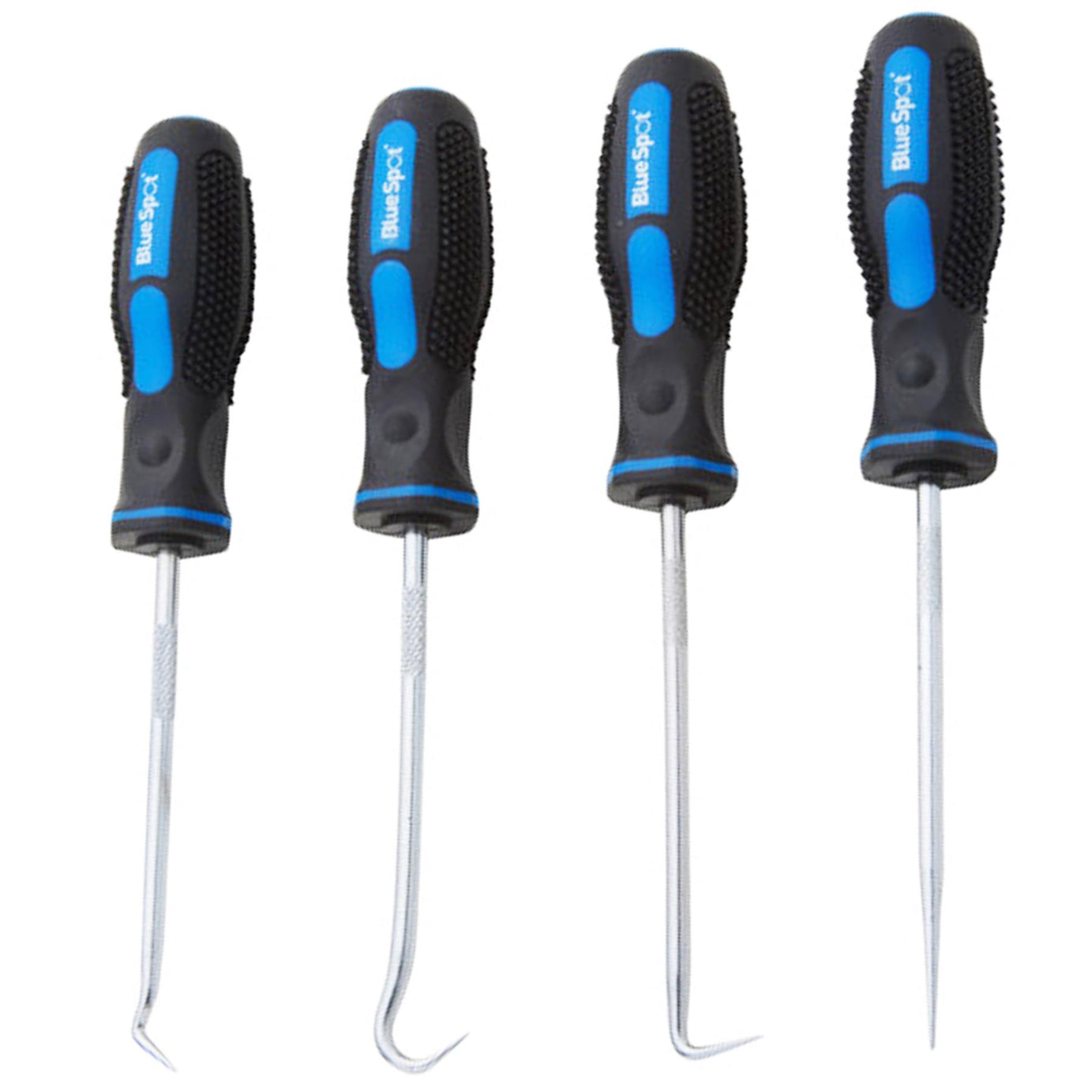 BlueSpot 4pc Pick And Hook Probe Set O Ring Seal Remover With Soft Anti Slip