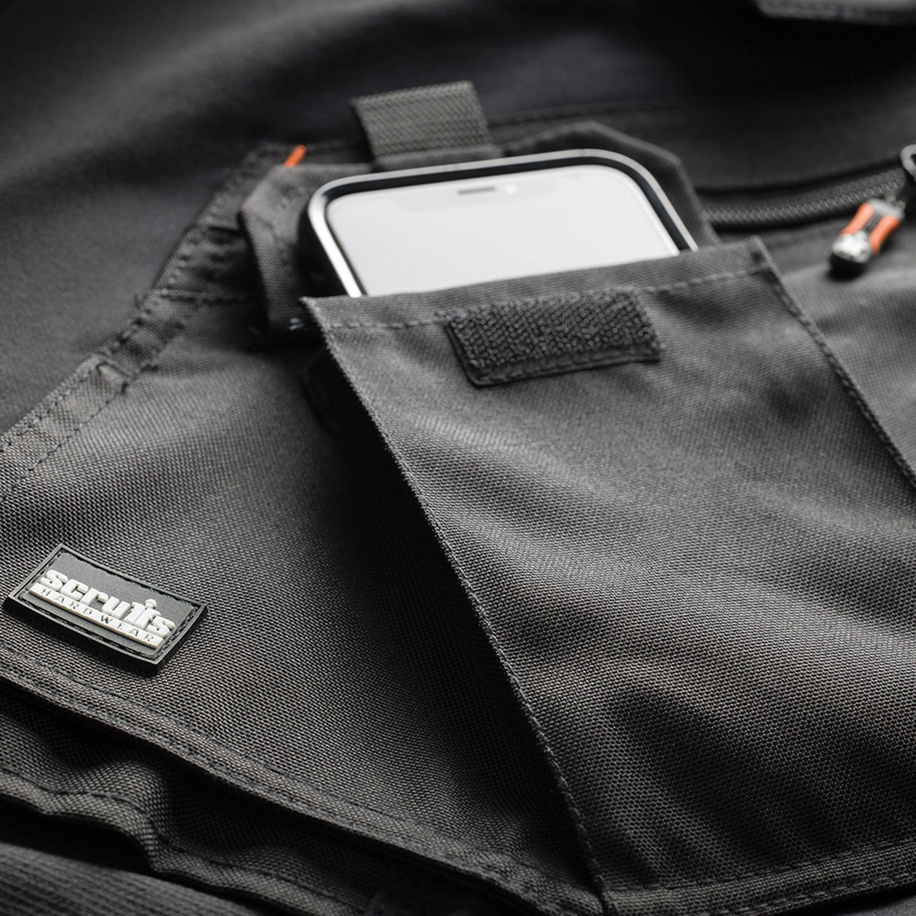 Scruffs Black Flex Work Flexible Slim Fit Trousers - Pro Flex / Plus / Holster 36R