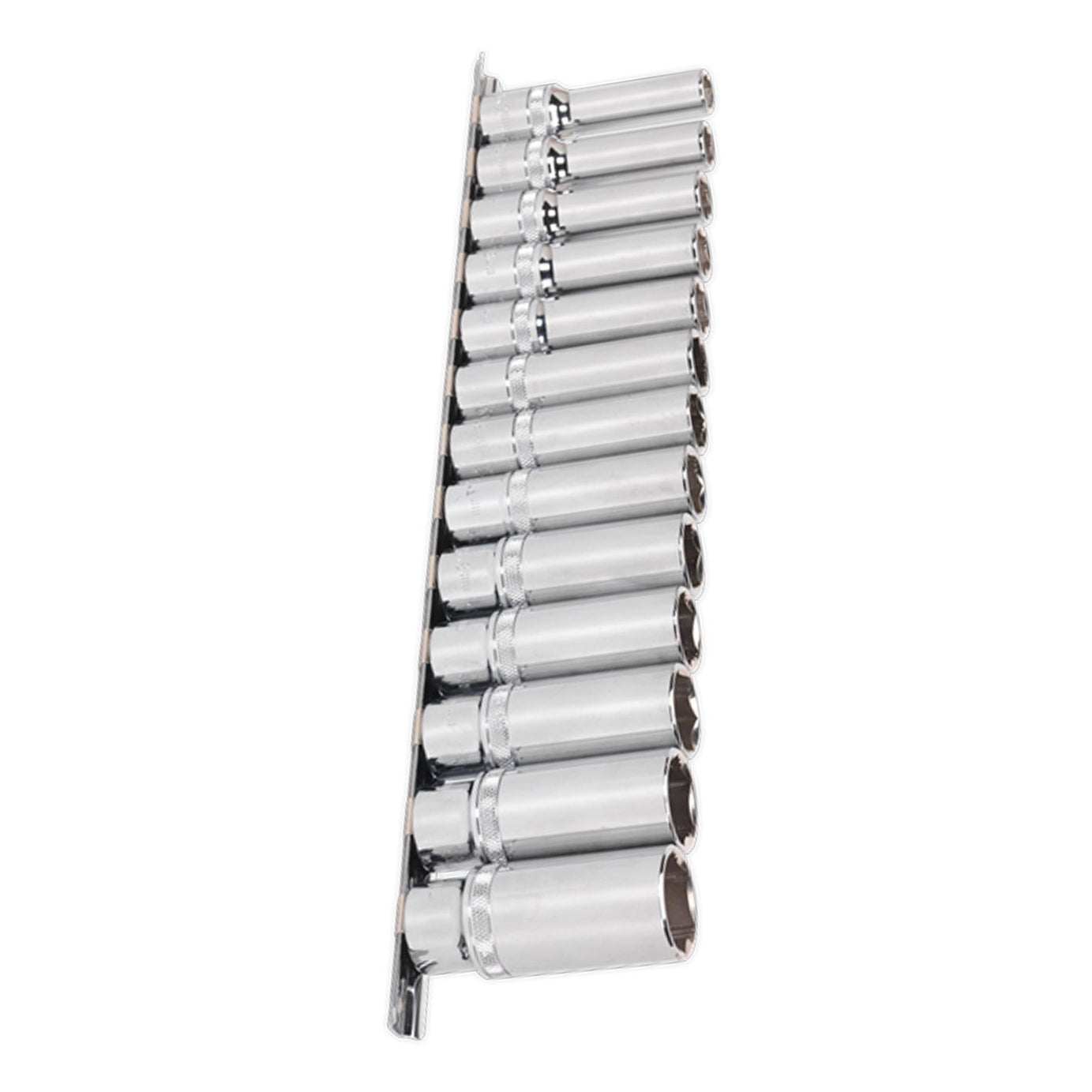 Sealey Deep Lock-On Socket Set 1/2" Sq Dr 13pc 10-24mm 6pt Metric Long Reach
