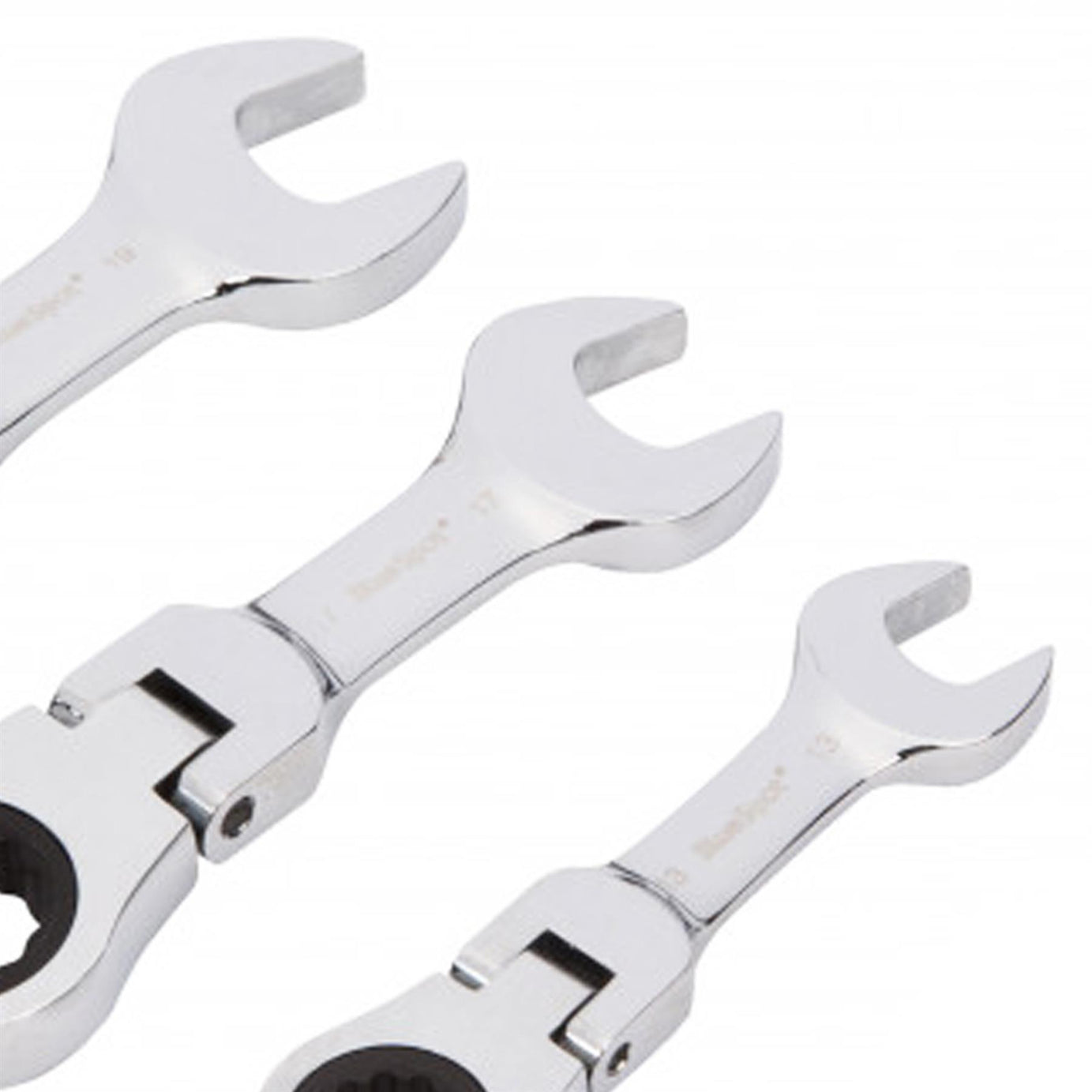 BlueSpot 5Pcs Stubby Ratchet Spanner Set Flexible Head Combination 10mm - 19mm
