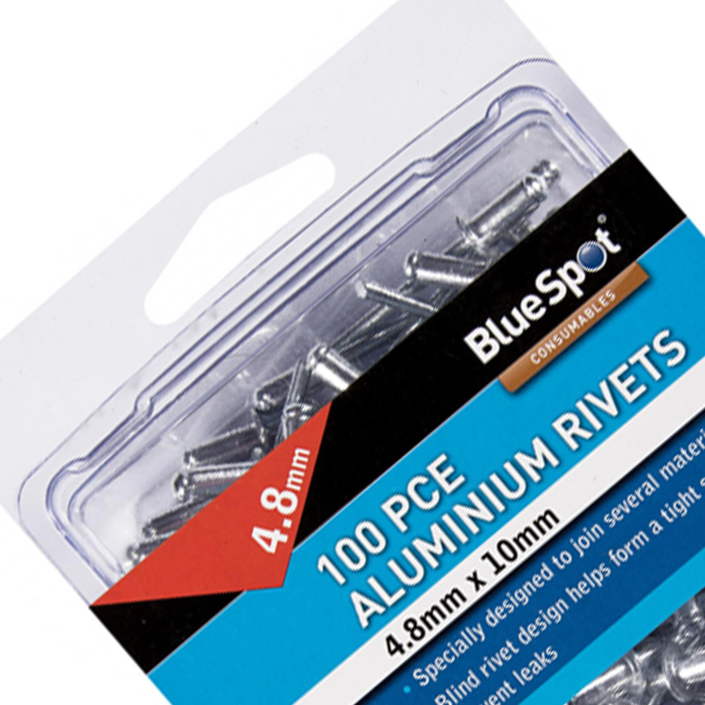 4.8mm Large Flange Open Aluminium Pop Rivets Wide Blind Rivet Length Bluespot