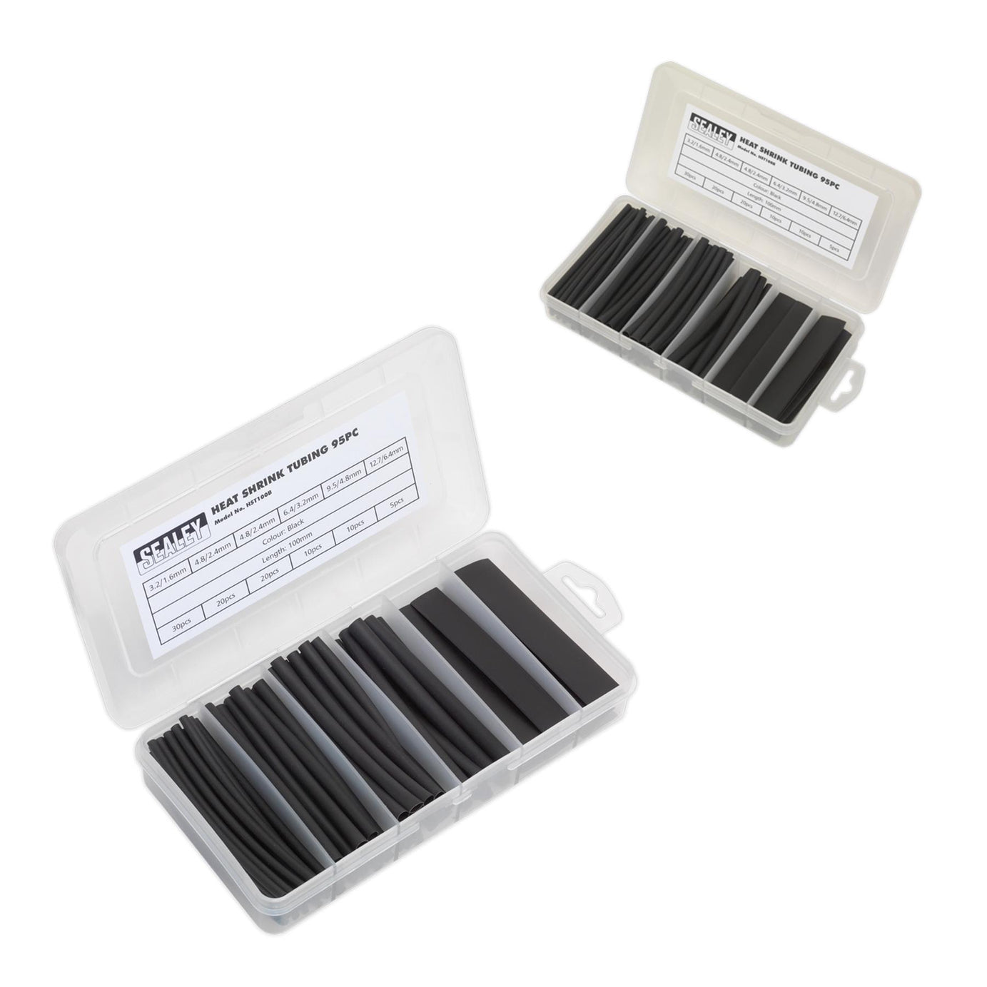 Sealey Heat Shrink Tubing Assortment 95pc 100mm Black