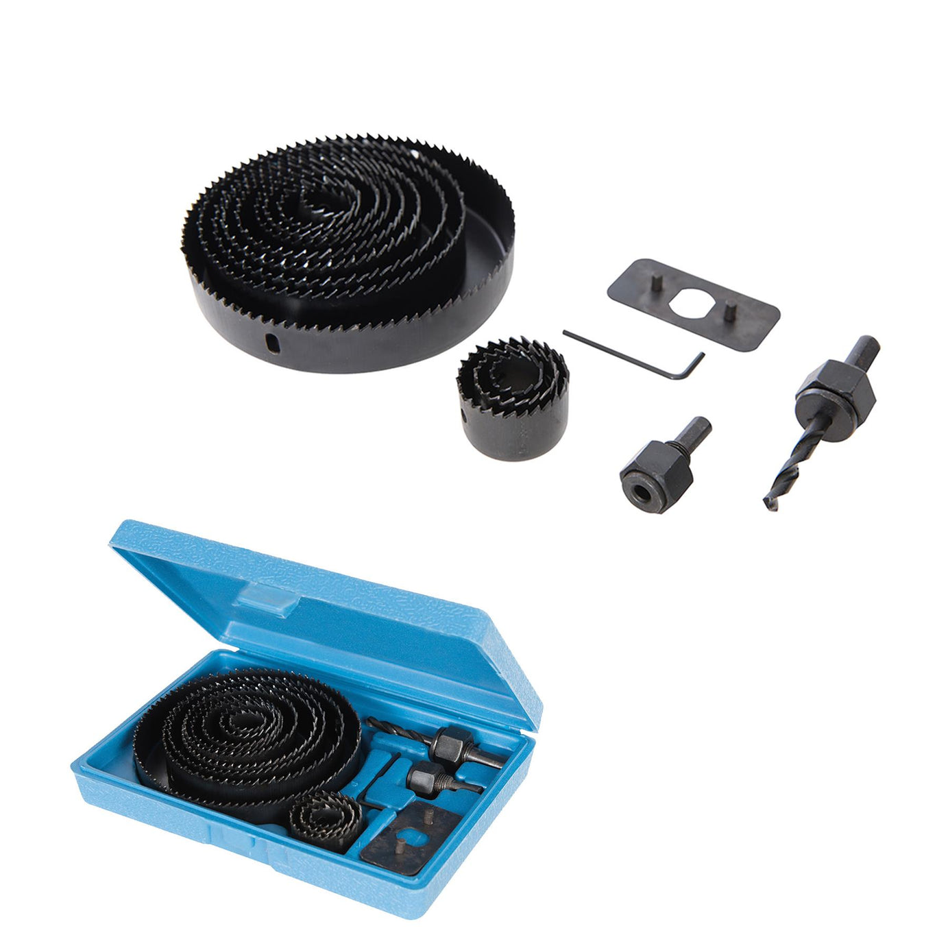 16 Pieces Holesaw Kit Set Hole Saws For Plaster Board Wood Fiber Glass