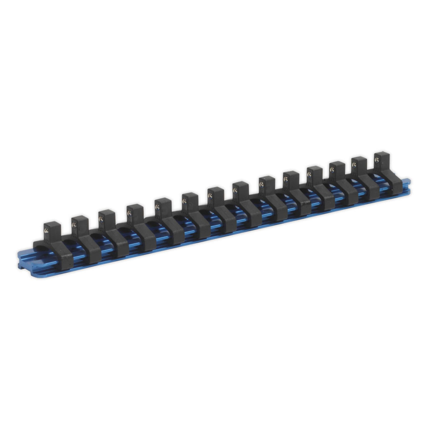 Sealey Socket Retaining Rail with 14 Clips Aluminium 1/4"Sq Drive