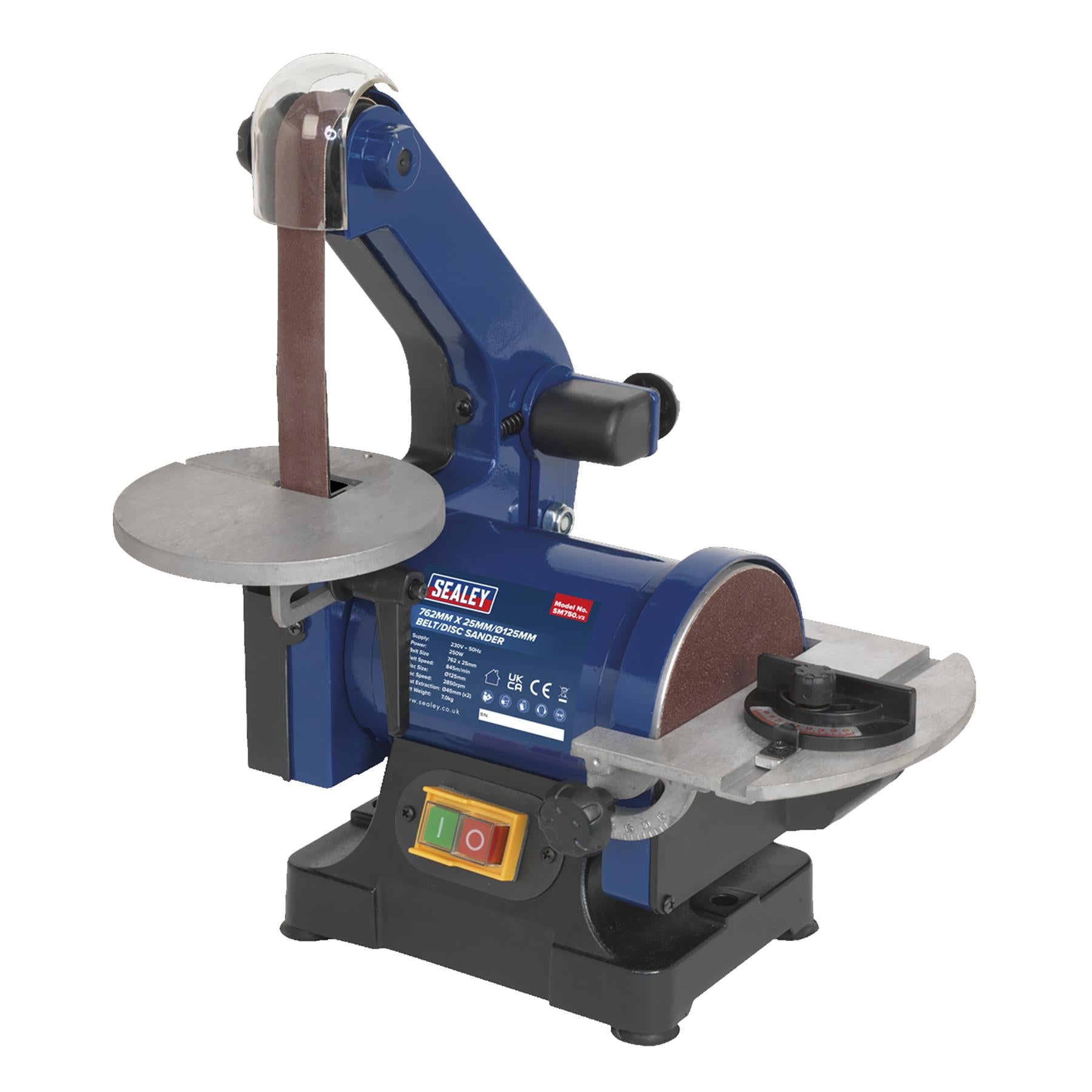 Sealey Belt/Disc Sander 25 x 762mm/125mm 250W/230V