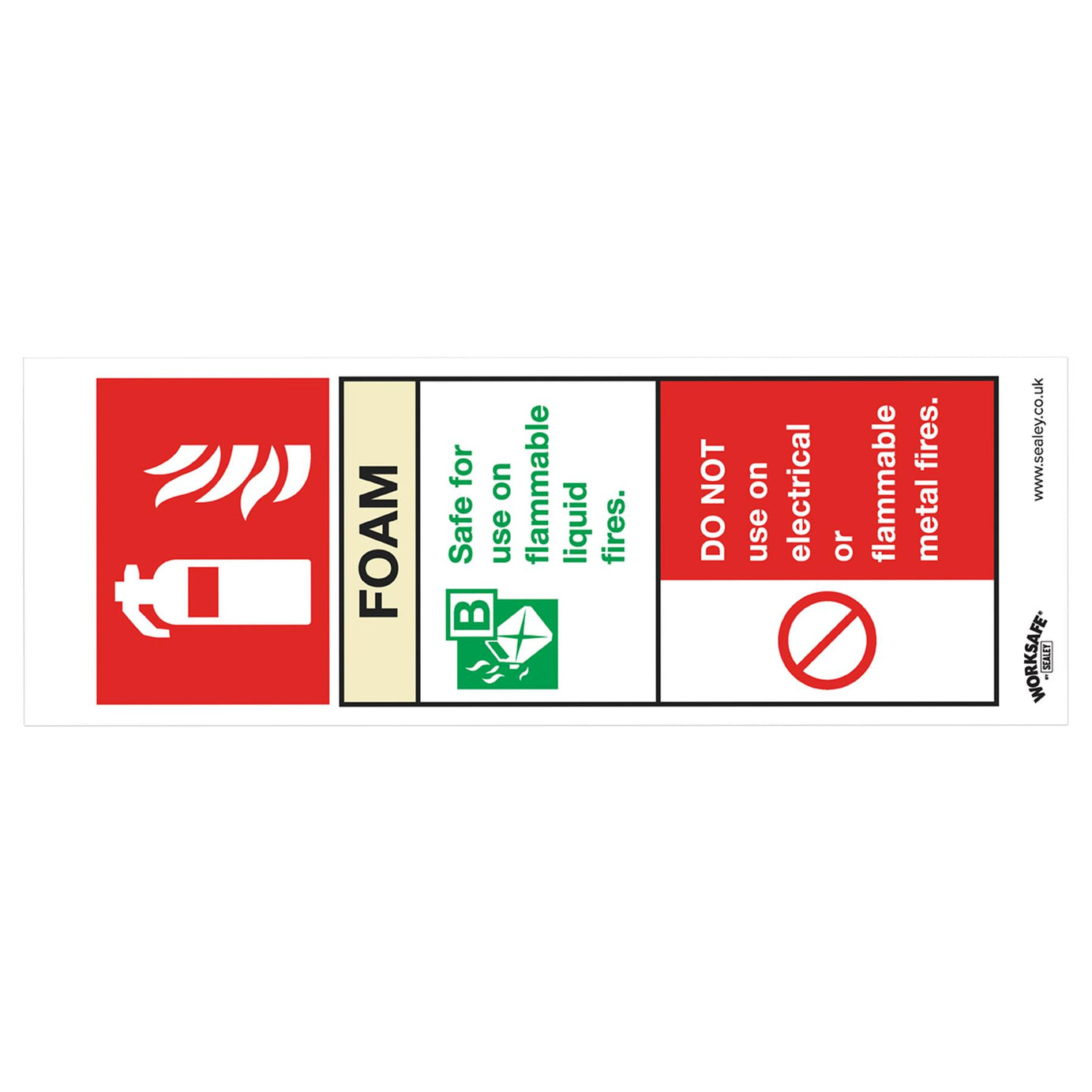 Safe Conditions Safety Sign - Foam Fire Extinguisher - Self-Adhesive Vinyl