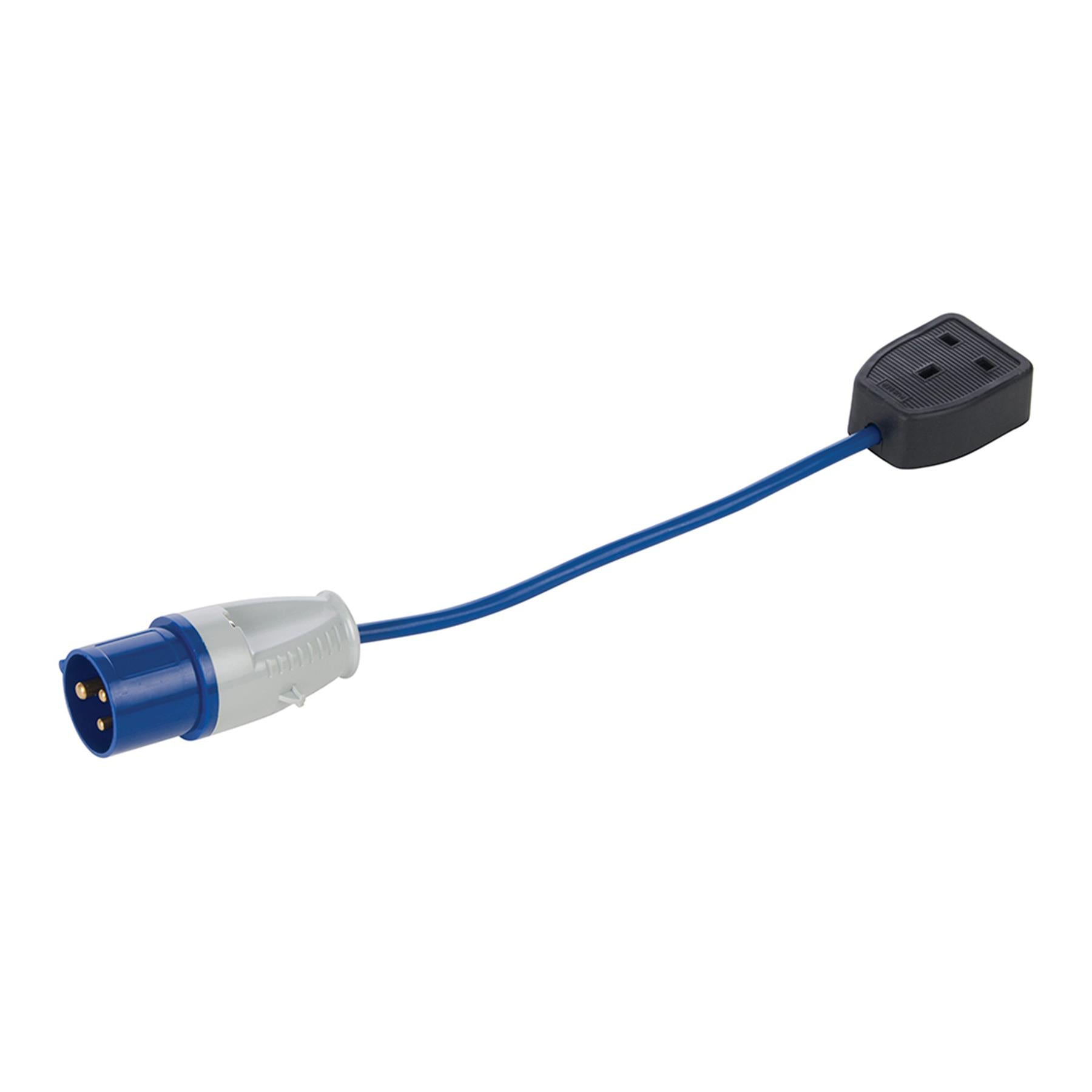 Socket Cable Fly Lead Converter 16A-13A Plug to Max 250V Socket