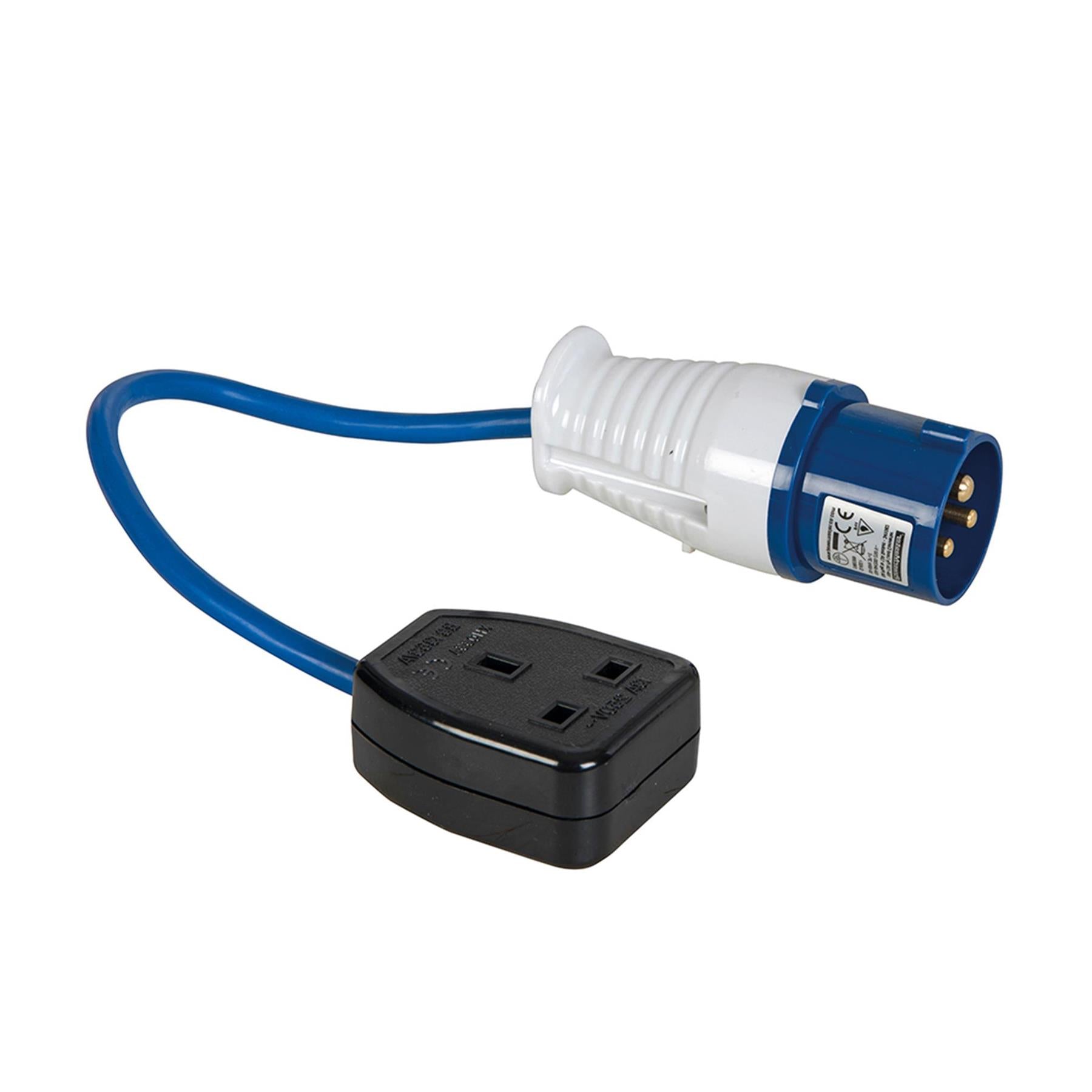Socket Cable Fly Lead Converter 16A-13A Plug to Max 250V Socket