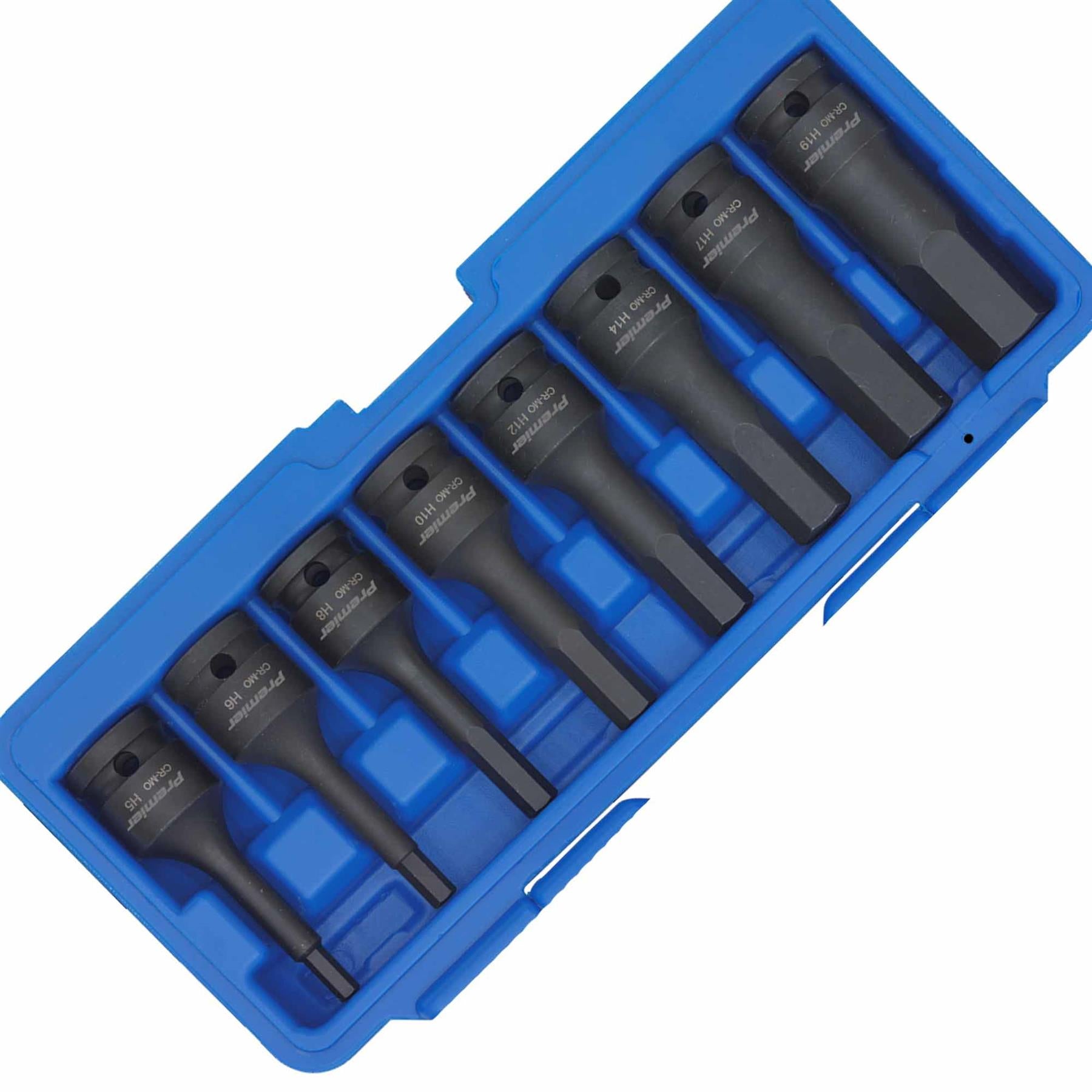 Sealey Impact Hex Socket Bit Set 8pc 1/2"Sq Drive