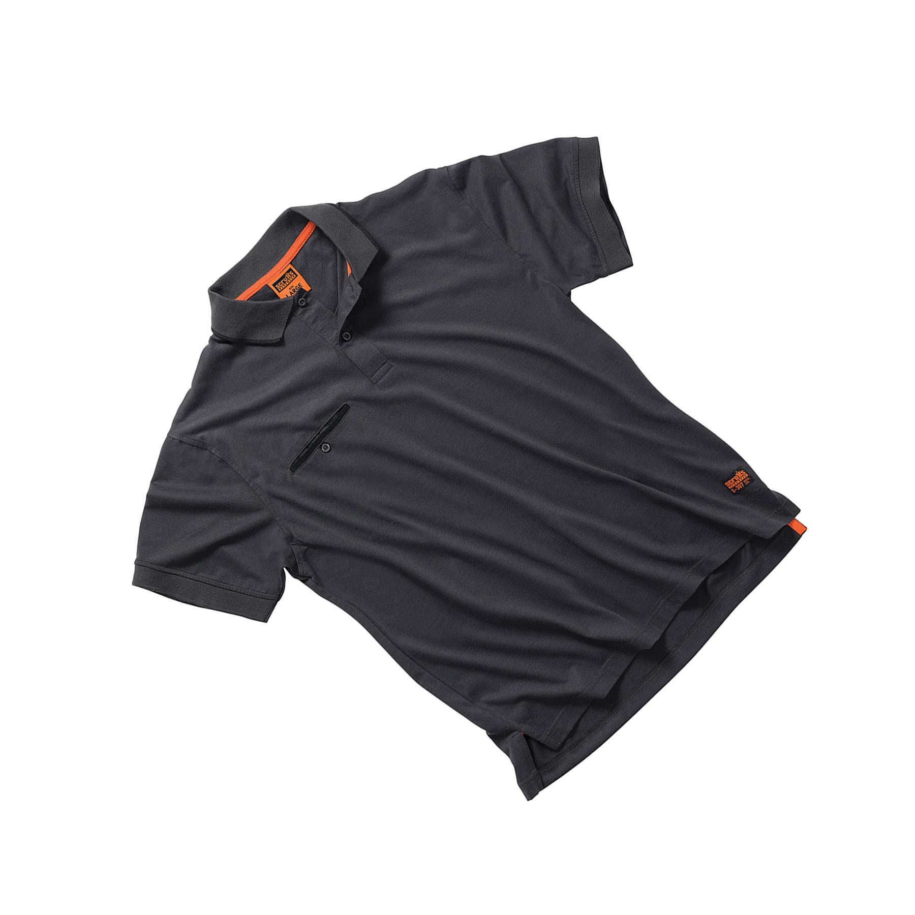 Scruffs Graphite Grey Polo Shirt Short Sleeve Workwear Mens T Shirt Size M