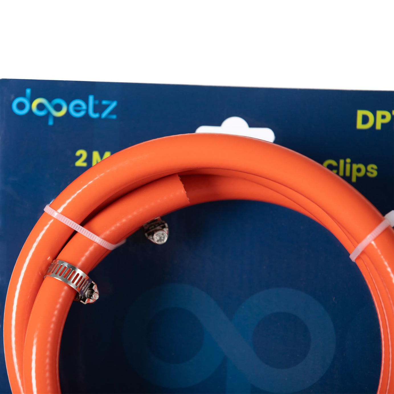 2M LPG Gas Hose 8mm + Clips for Butane/Propane BBQs & Appliances