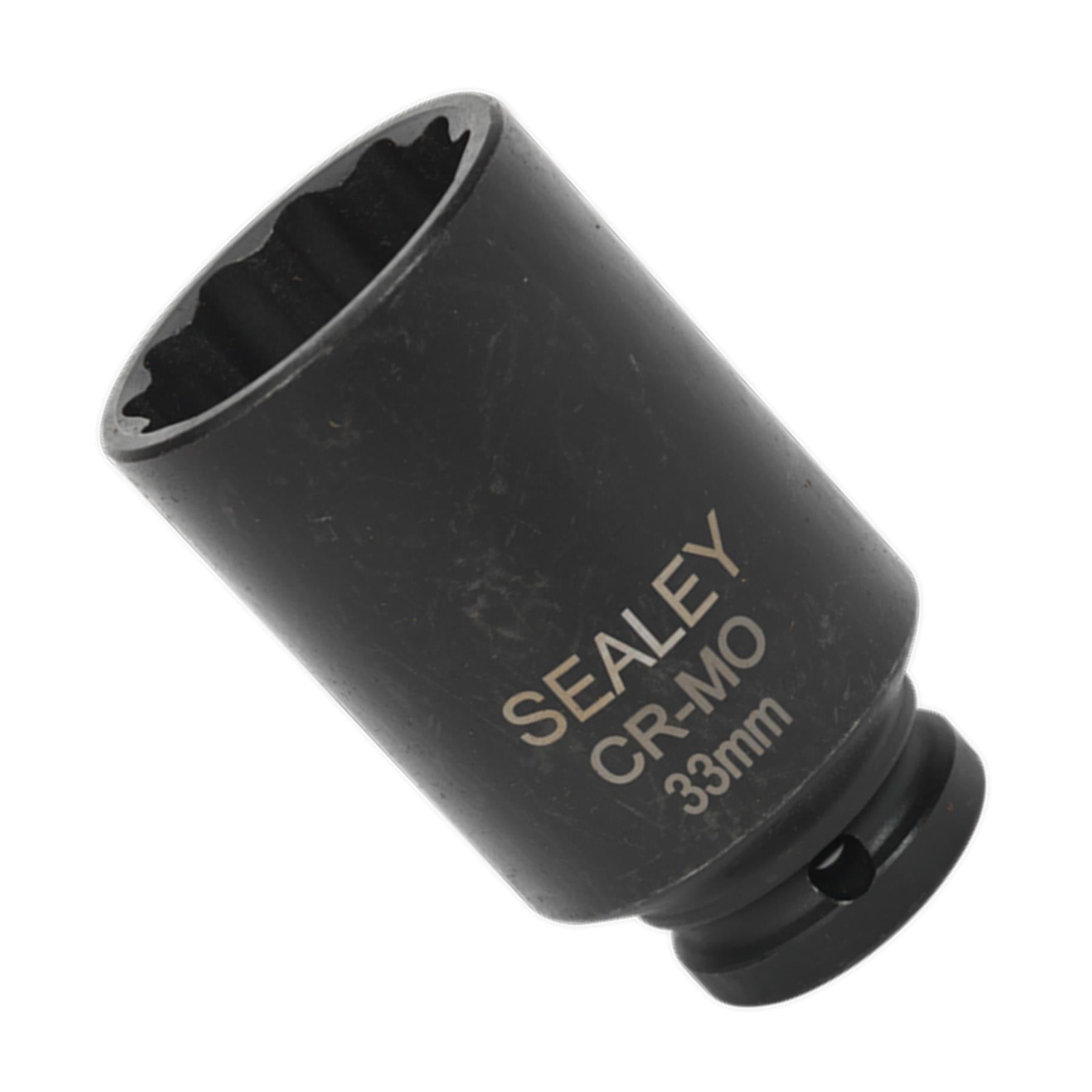 Sealey Impact Socket 33mm 12pt Bi-Hex Deep 1/2"Sq Drive