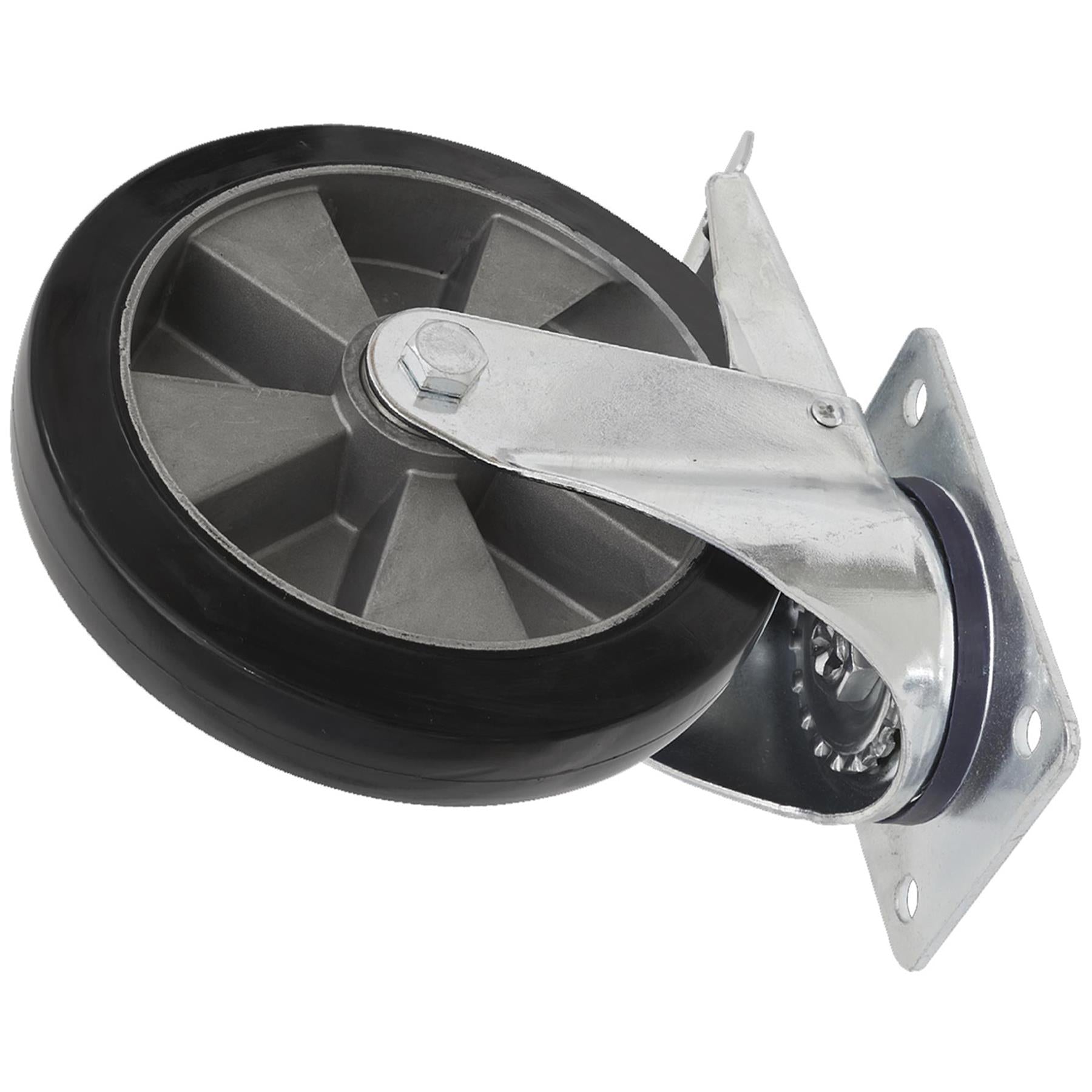 Sealey Heavy-Duty Rubber Castor Wheel Swivel Total Lock 152mm