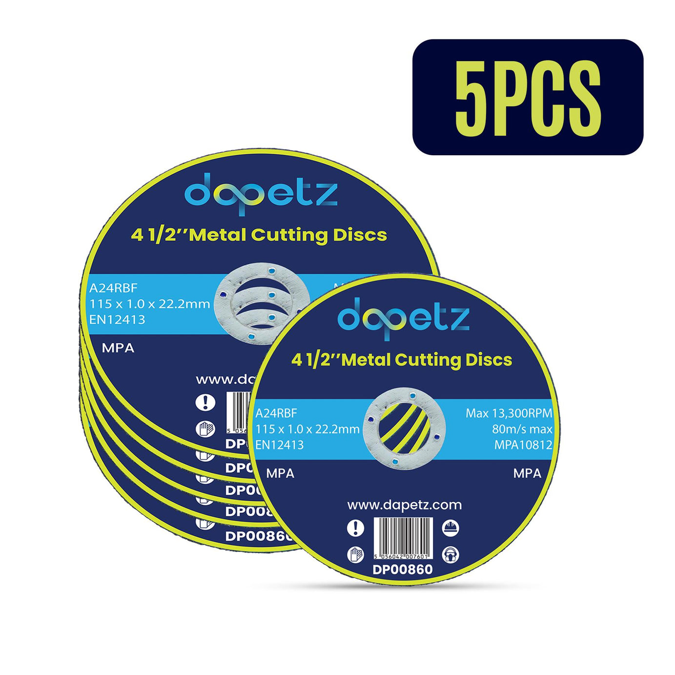 5 X Metal Cutting Discs 1mm Ultra Thin 4 1/2" 115mm Angle Grinder Disc Steel S/S