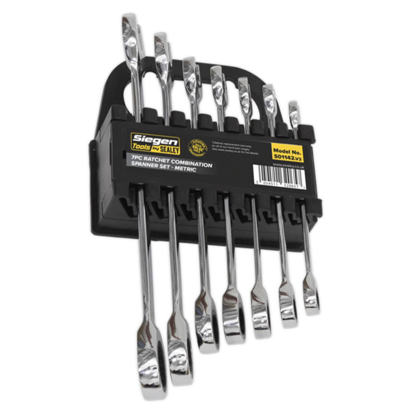 Sealey Ratchet Combination Spanner Set 7pc Metric