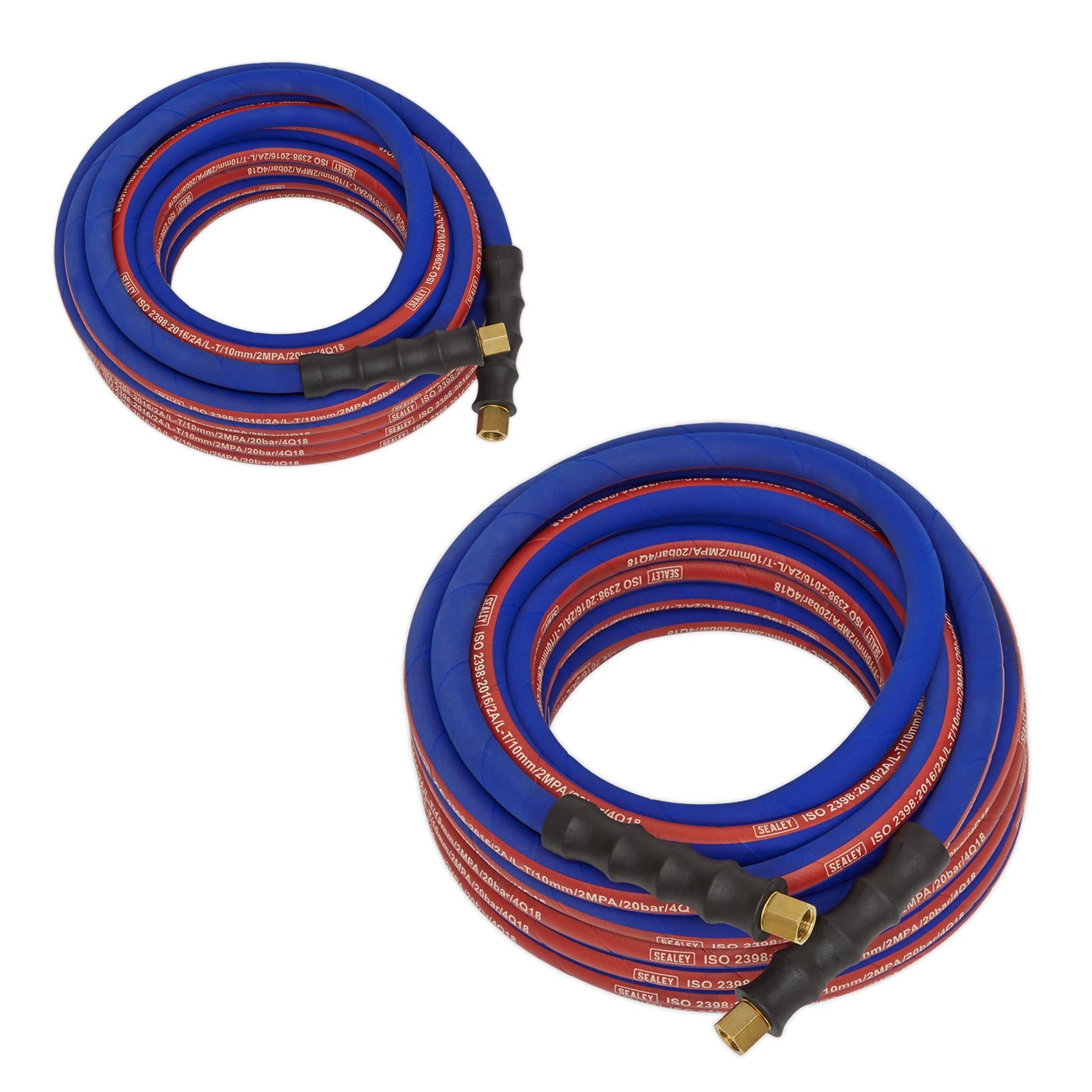 Sealey Air Compressor Hose 10m x Ø8mm with 1/4"BSP Unions Extra-Heavy-Duty
