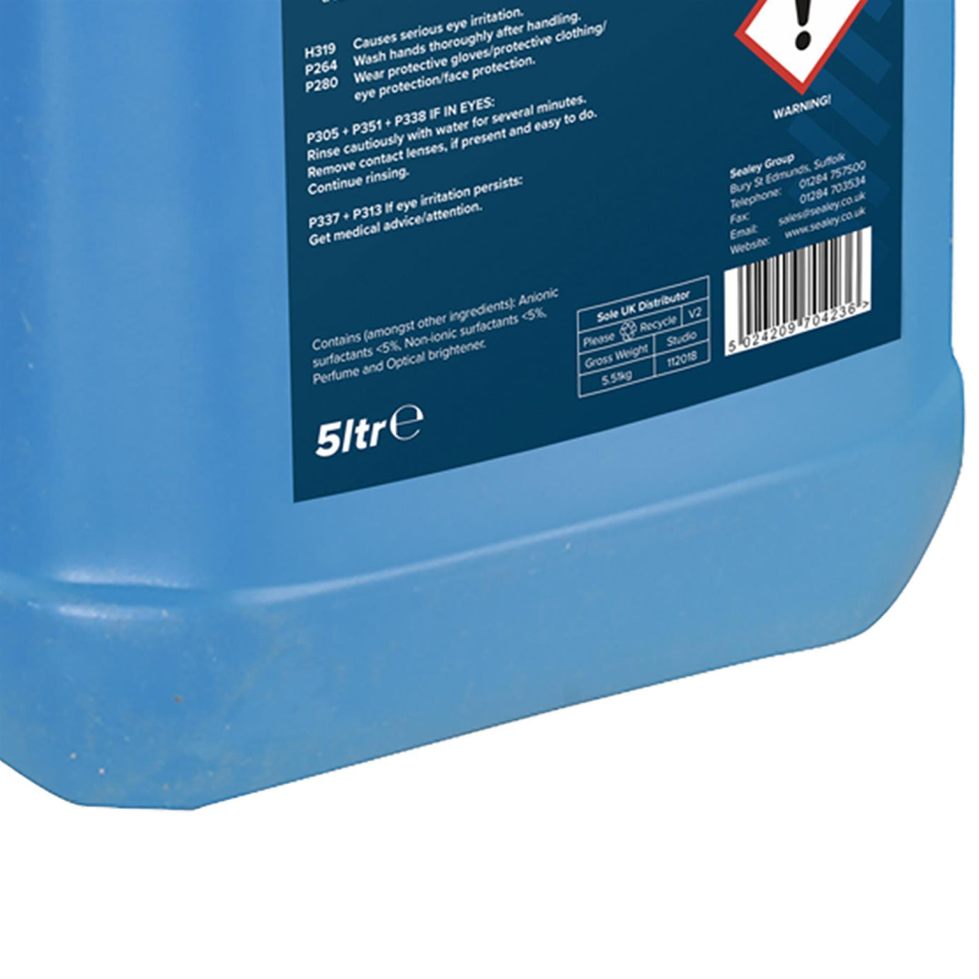 Sealey Carpet/Upholstery Detergent 5L Pack of 4 VMR925