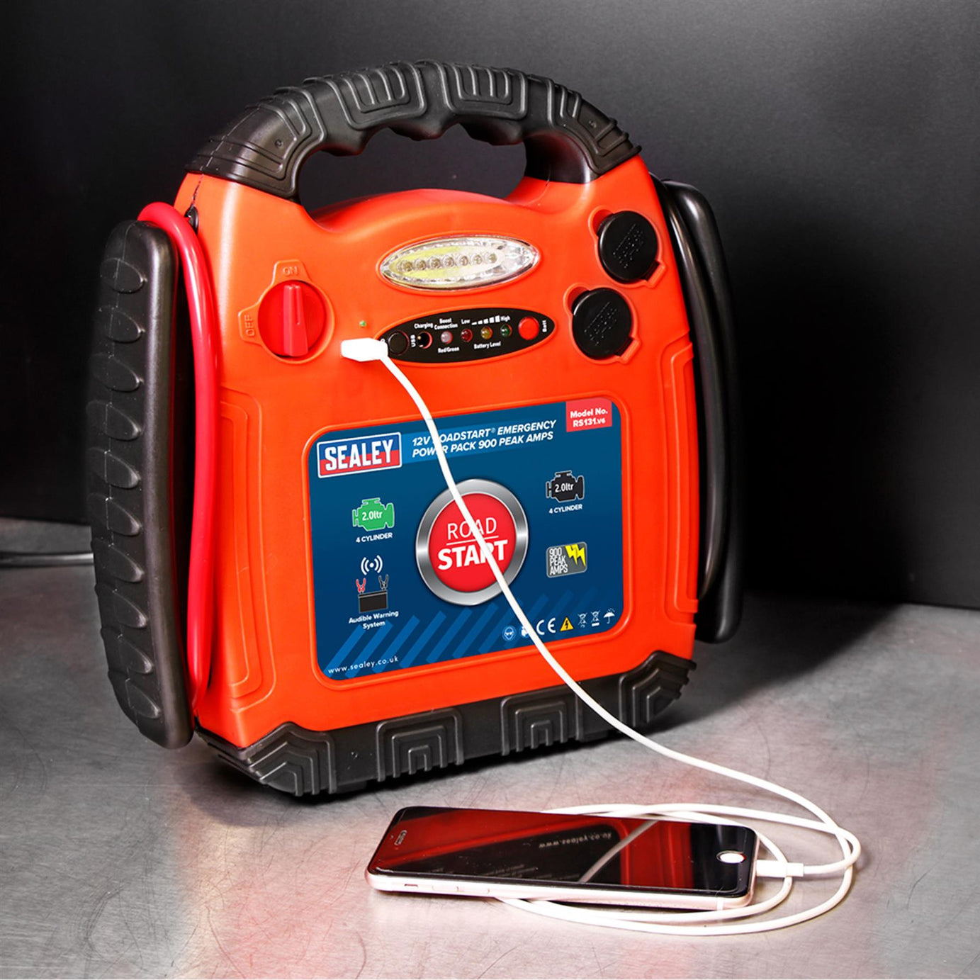Sealey RoadStart Emergency Jump Starter 12V 900A Peak Amp - RED