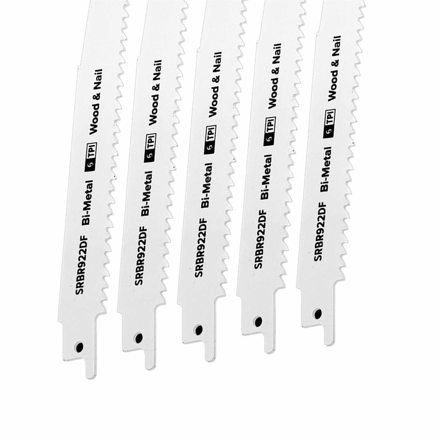 Sealey Reciprocating Saw Blade Wood & Nail 230mm 6tpi - Pack of 5