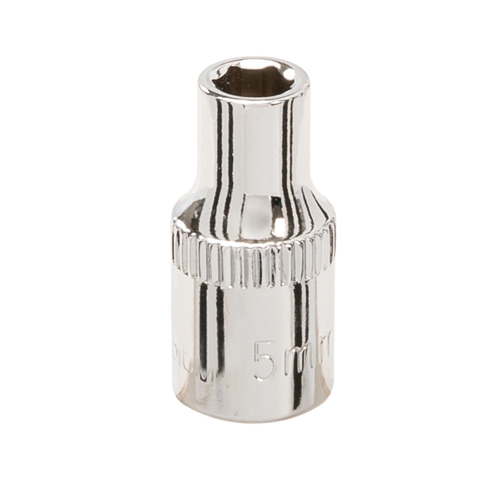 Quality Socket 1/4" Drive Metric Hex Square 5mm Individual Hex Polished Crv