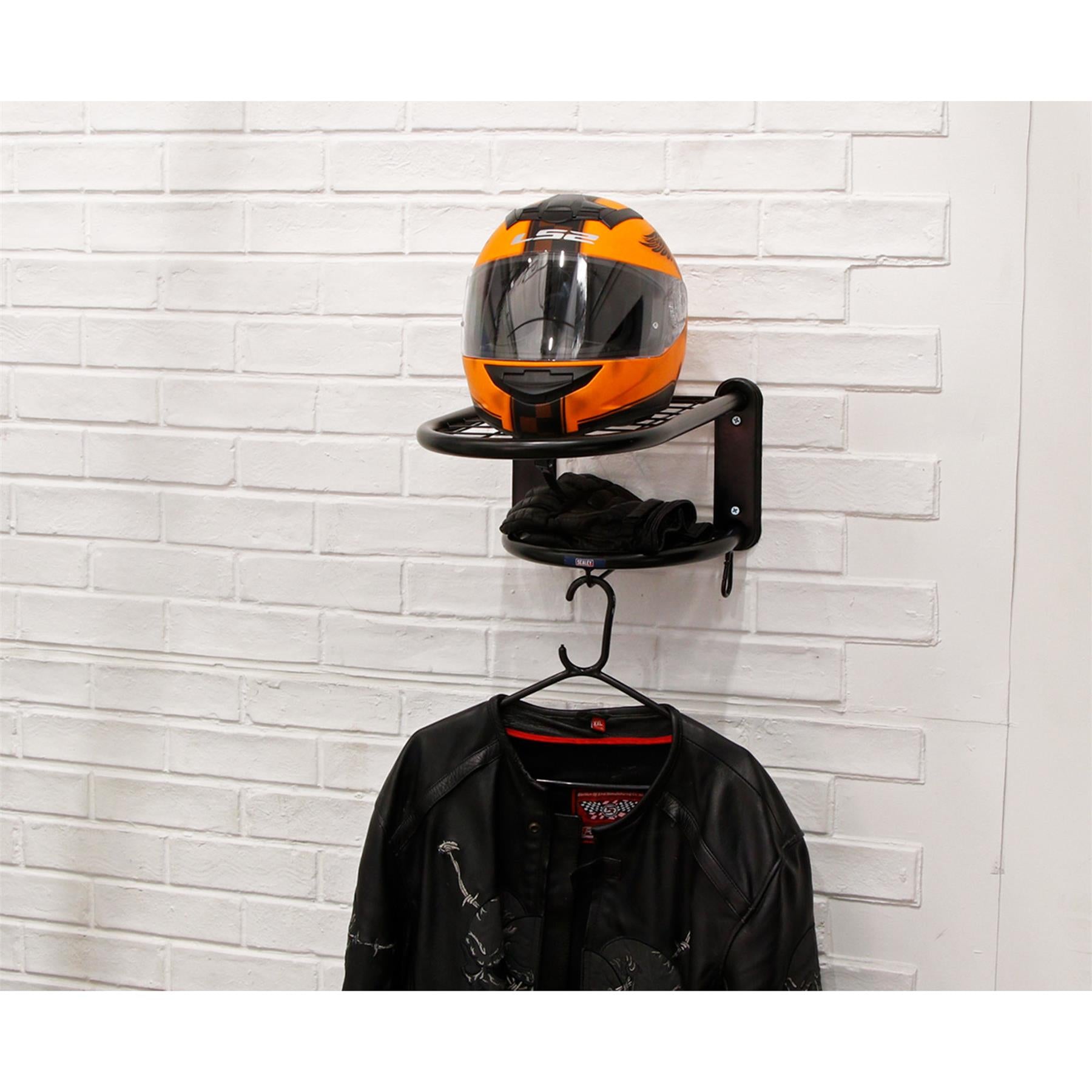 Sealey Motorcycle Helmet & Gear Tidy Mounted Shelf Rack Storage