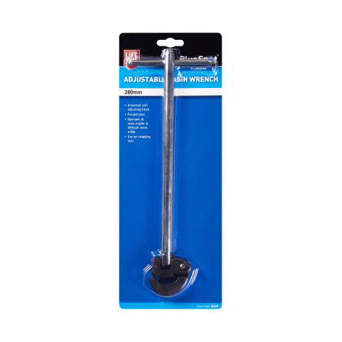 BlueSpot Plumber Basin Wrench 11" 280mm Self Adjusting Head Forged Jaws