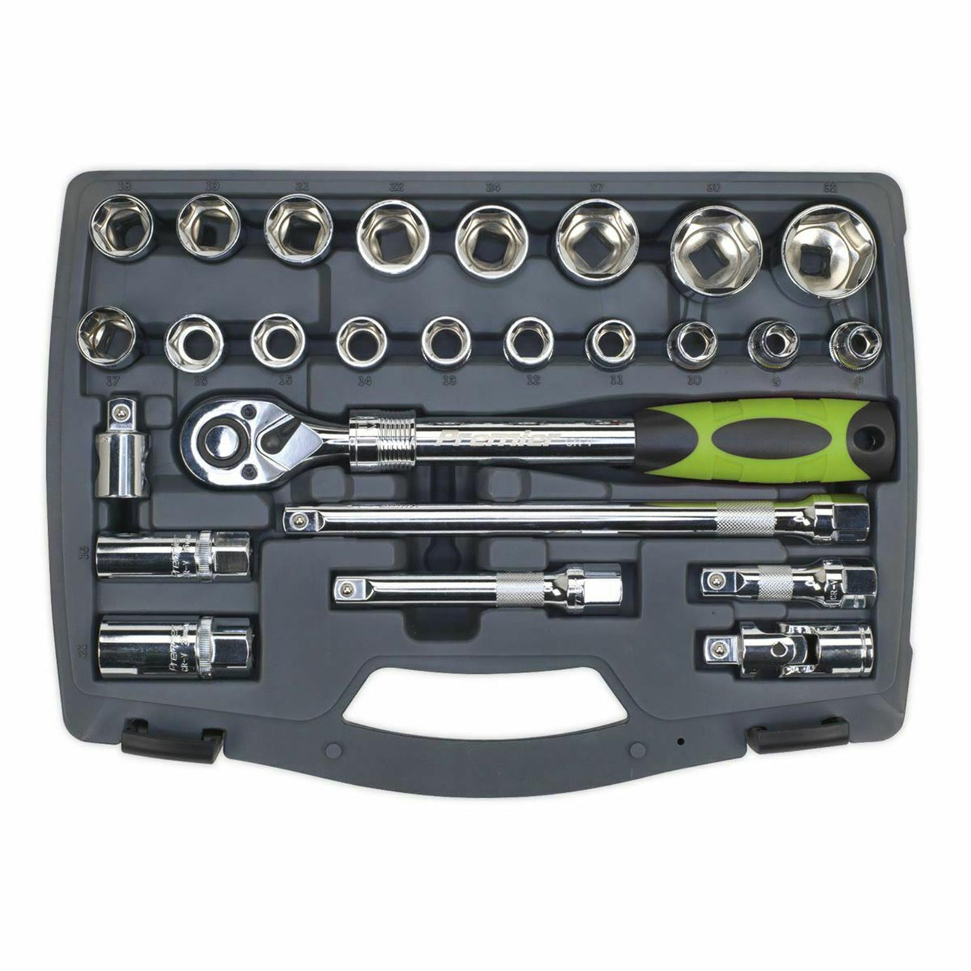 Sealey Socket Set 26pc 1/2"Sq Drive 6pt WallDrive Metric