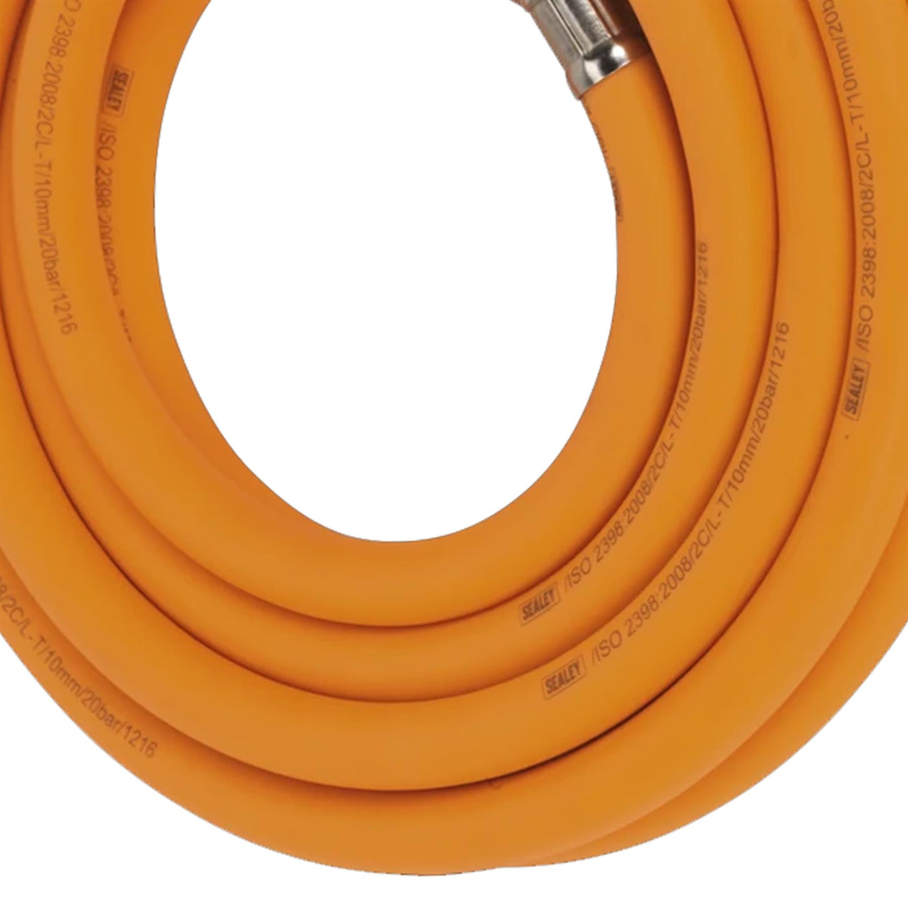 Sealey Air Hose 5m x �10mm Hybrid High-Visibility 1/4"BSP Unions