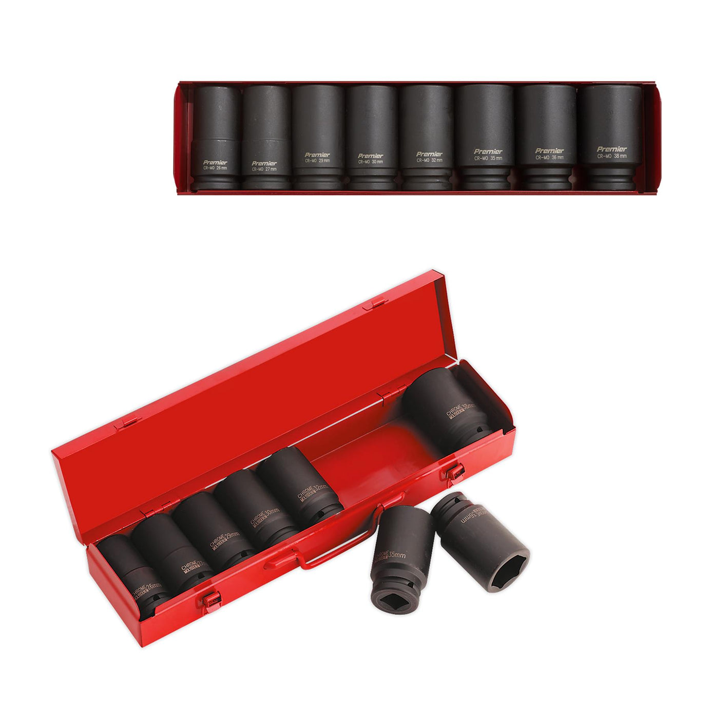 Sealey Impact Socket Set 8pc 3/4"Sq Drive Deep Metric Chrome Molybdenum Steel